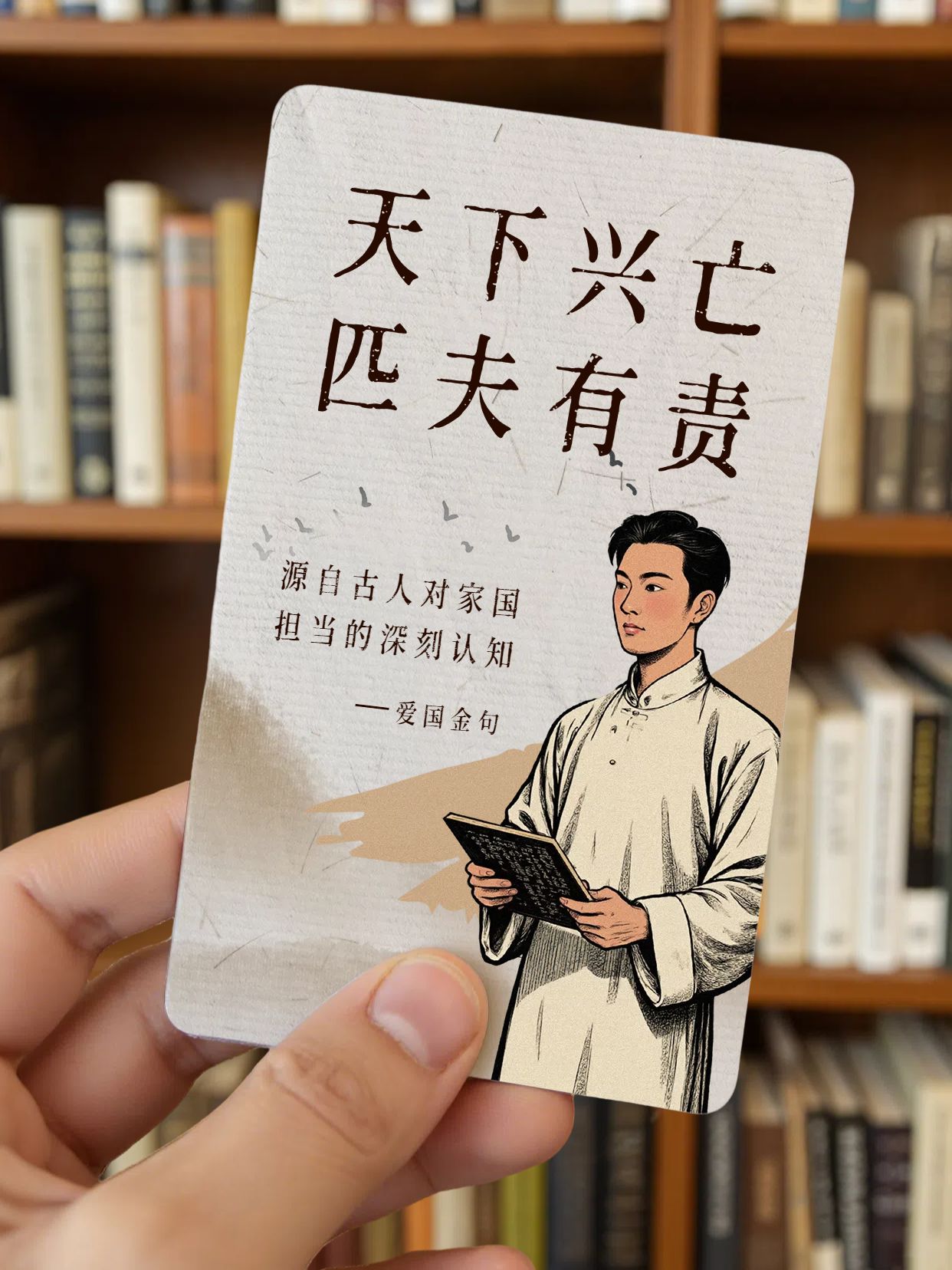 实景风黄色通用类交流分享爱国金句小红书封面