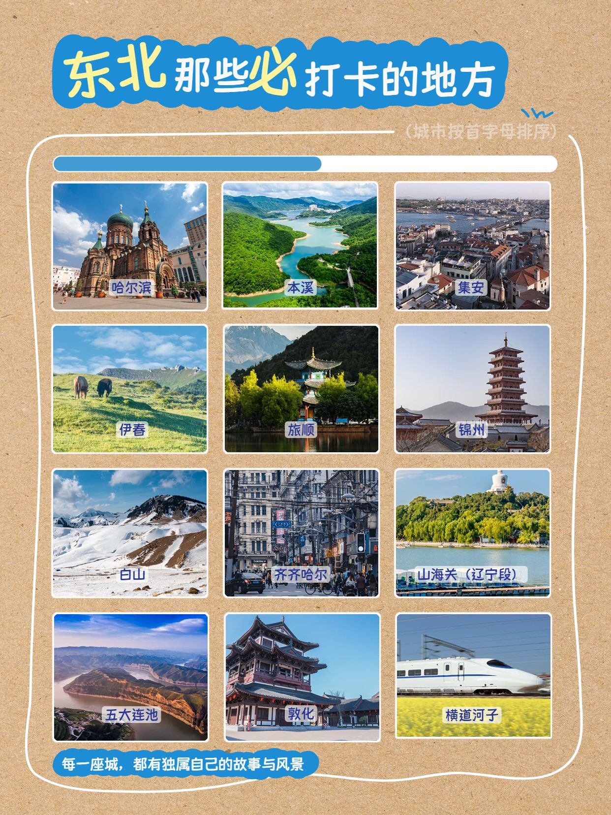 简约实景风黄色旅游出行类交流分享东北旅游宝藏地小红书封面