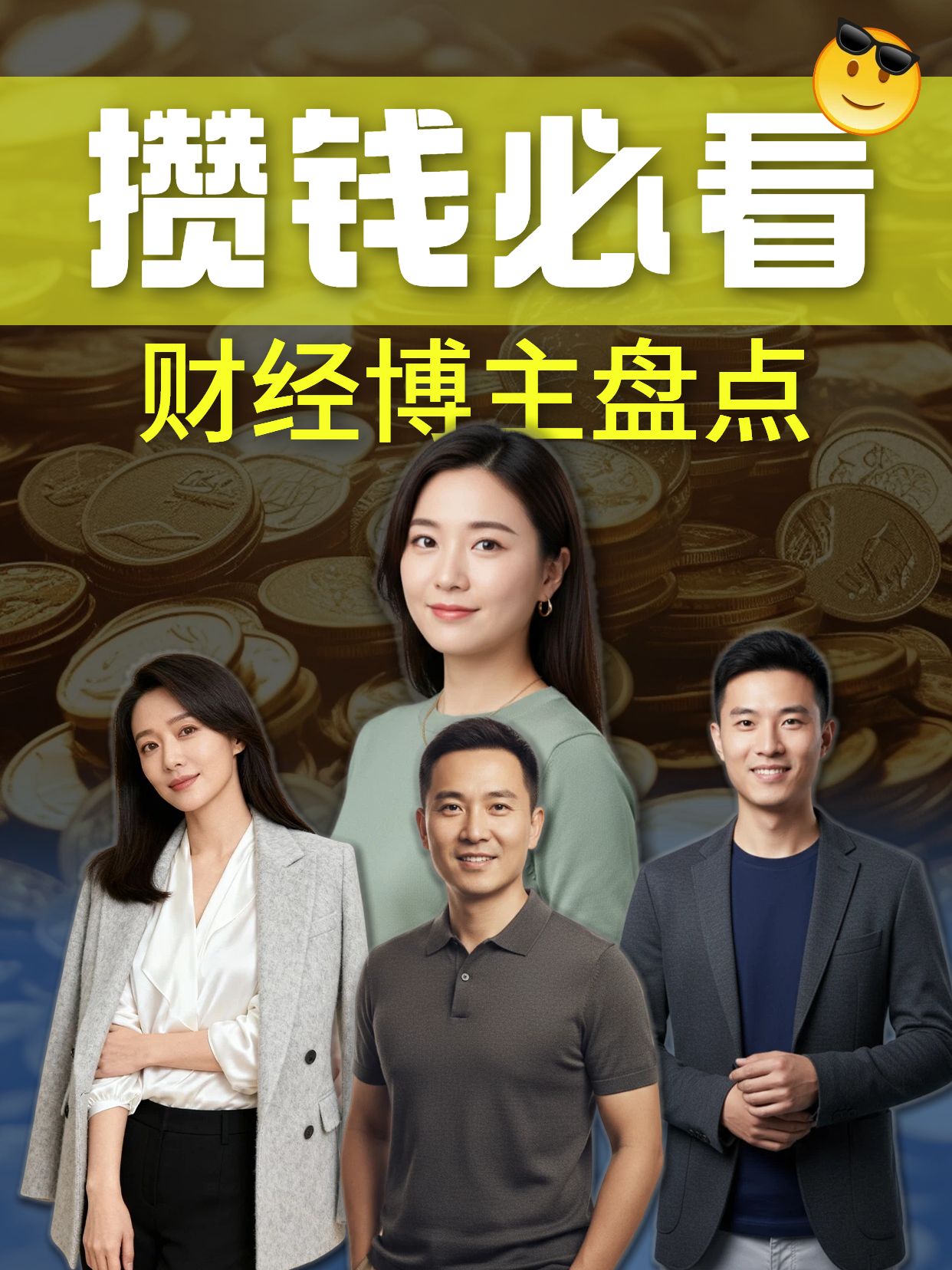 商务风黄棕色金融保险类搞钱必看的财经博主小红书视频封面