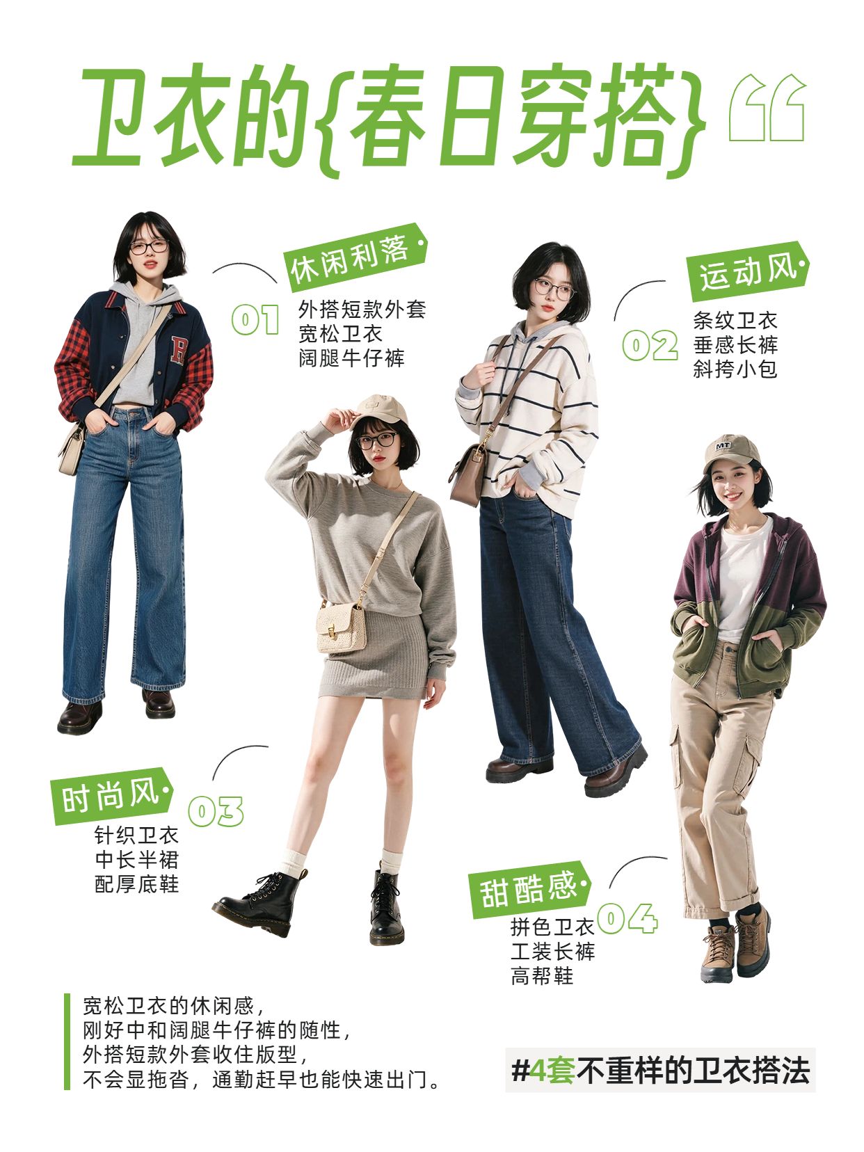 时尚风黄绿色通用类交流分享卫衣穿搭分享小红书封面