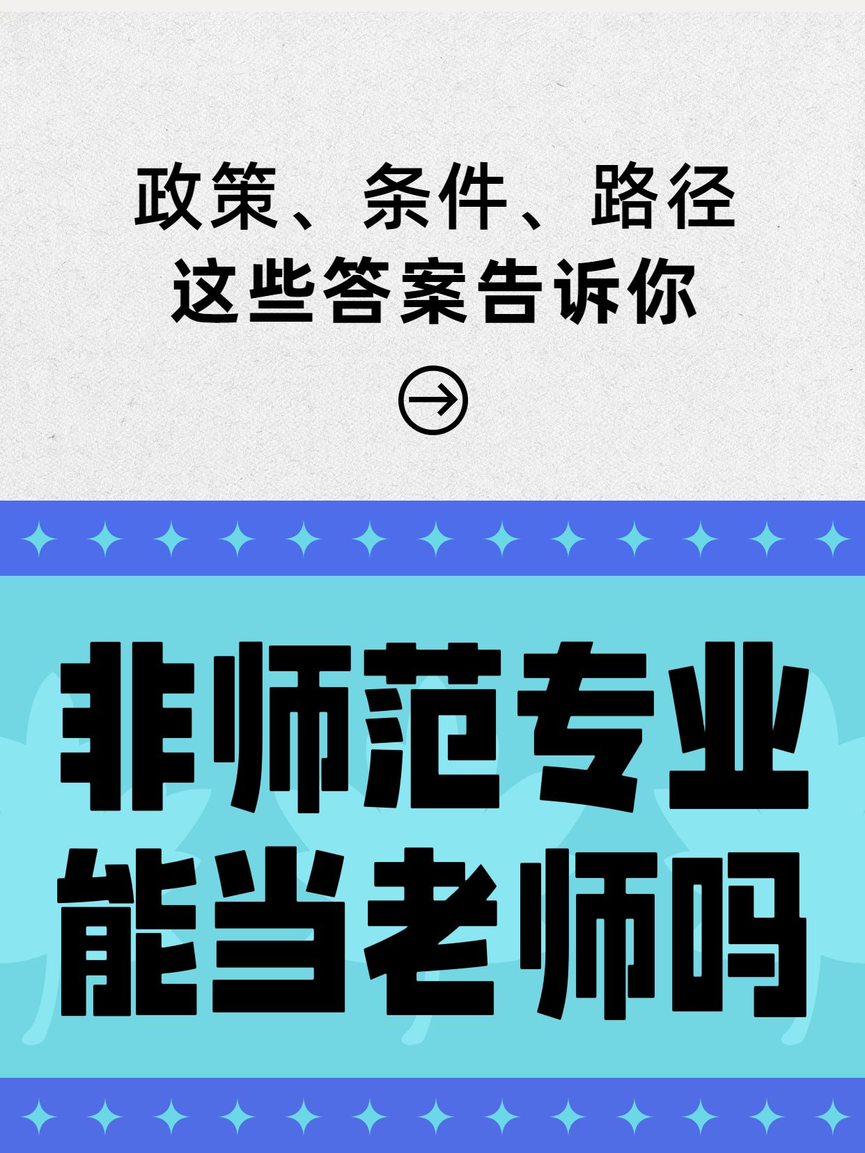 简约大字风蓝色教育培训交流分享非师范专业能当老师吗小红书封面