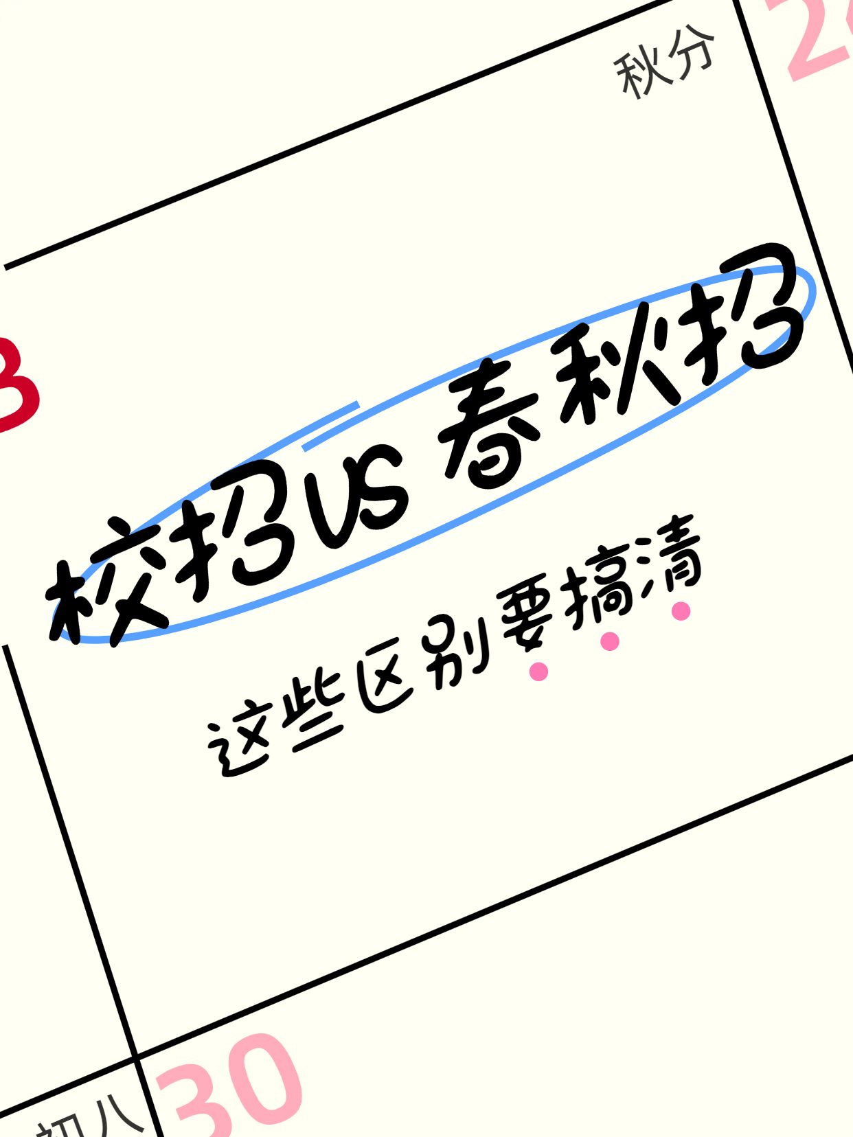 简约大字风黄色通用类交流分享校招和春秋招有什么区别小红书封面