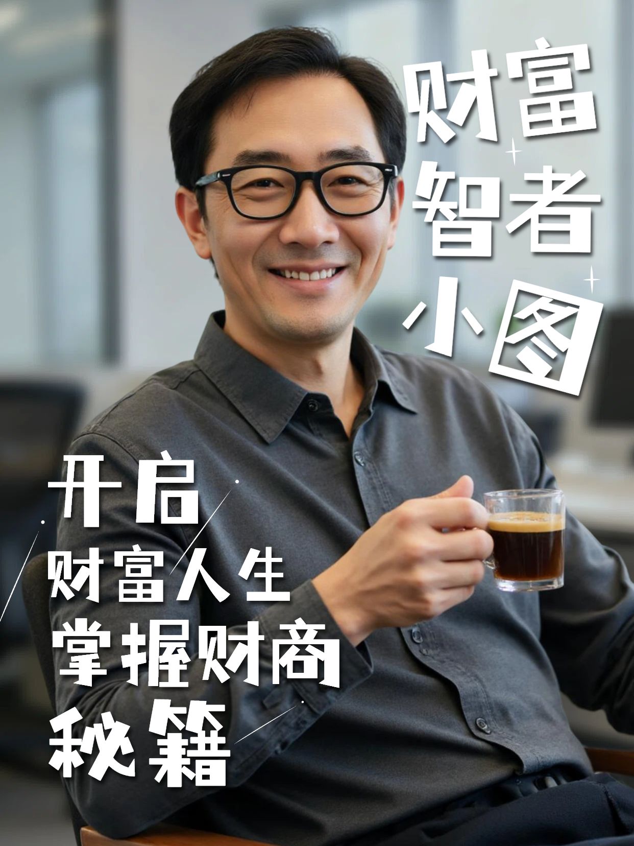 实景风灰色金融保险类交流分享财商是一生的财富小红书视频封面