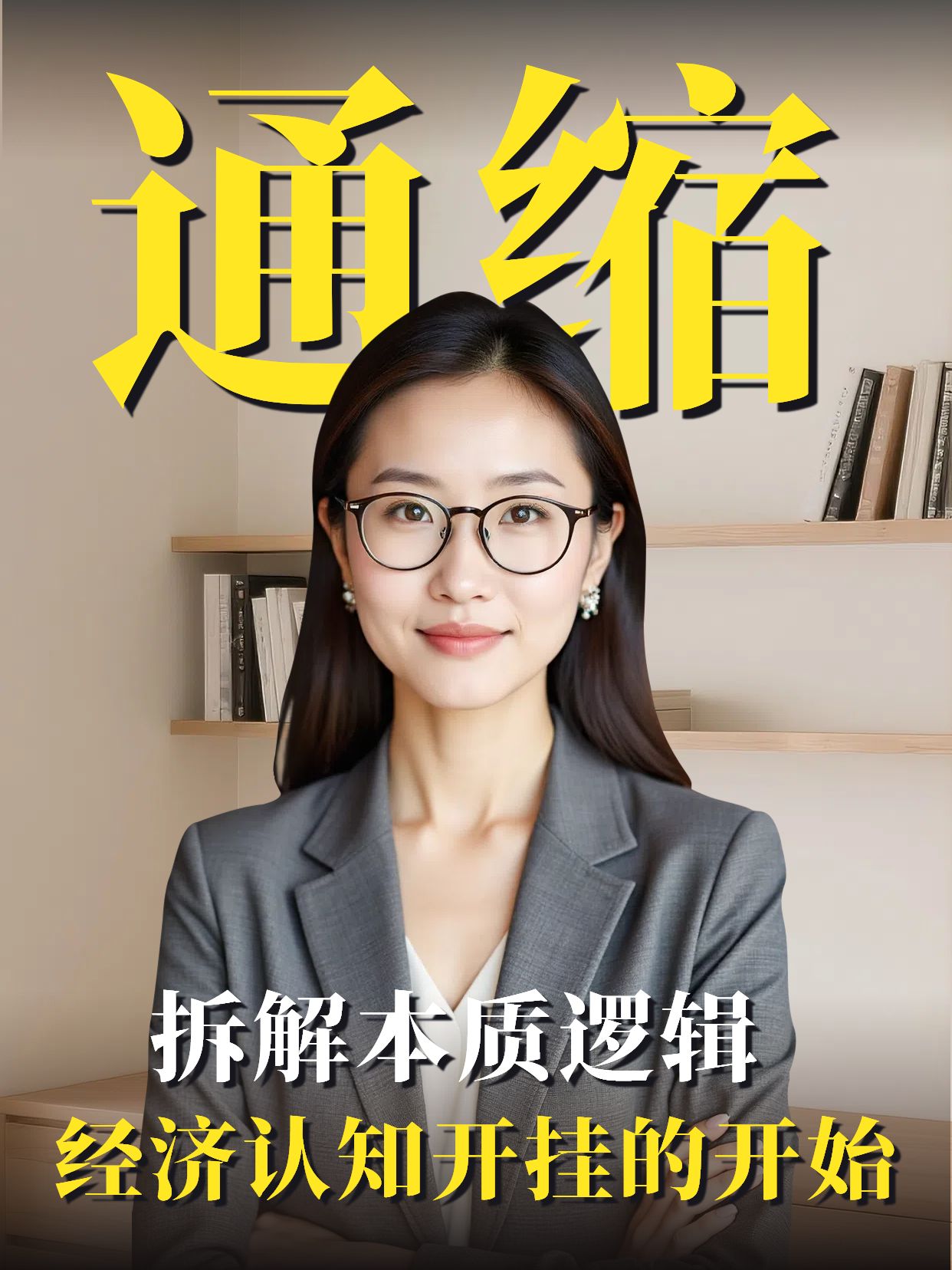 实景风黄色通用类如何理解“通缩”？小红书竖版视频封面