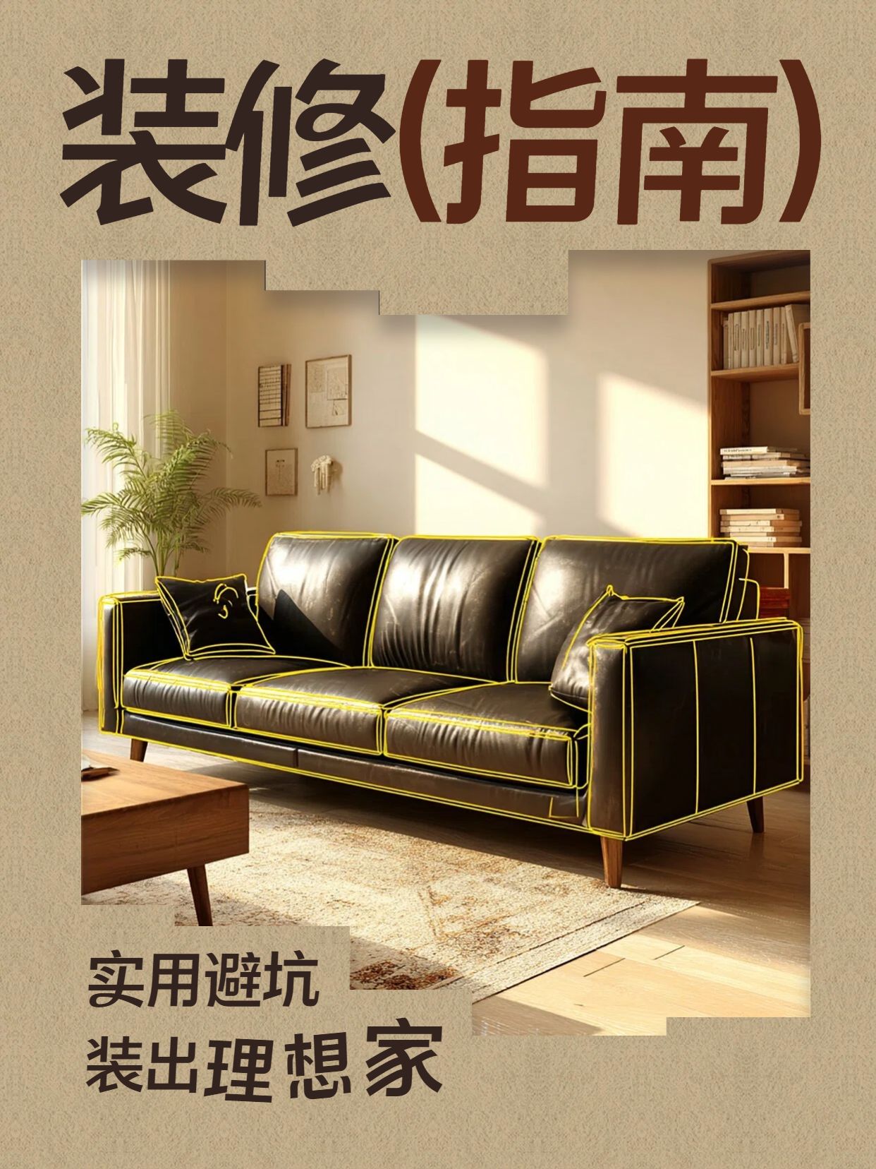 实景风棕色通用类交流分享装修指南小红书封面