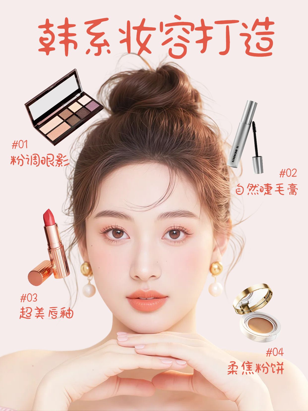 时尚风黄色美妆护肤类交流分享如何打造韩系妆容小红书封面