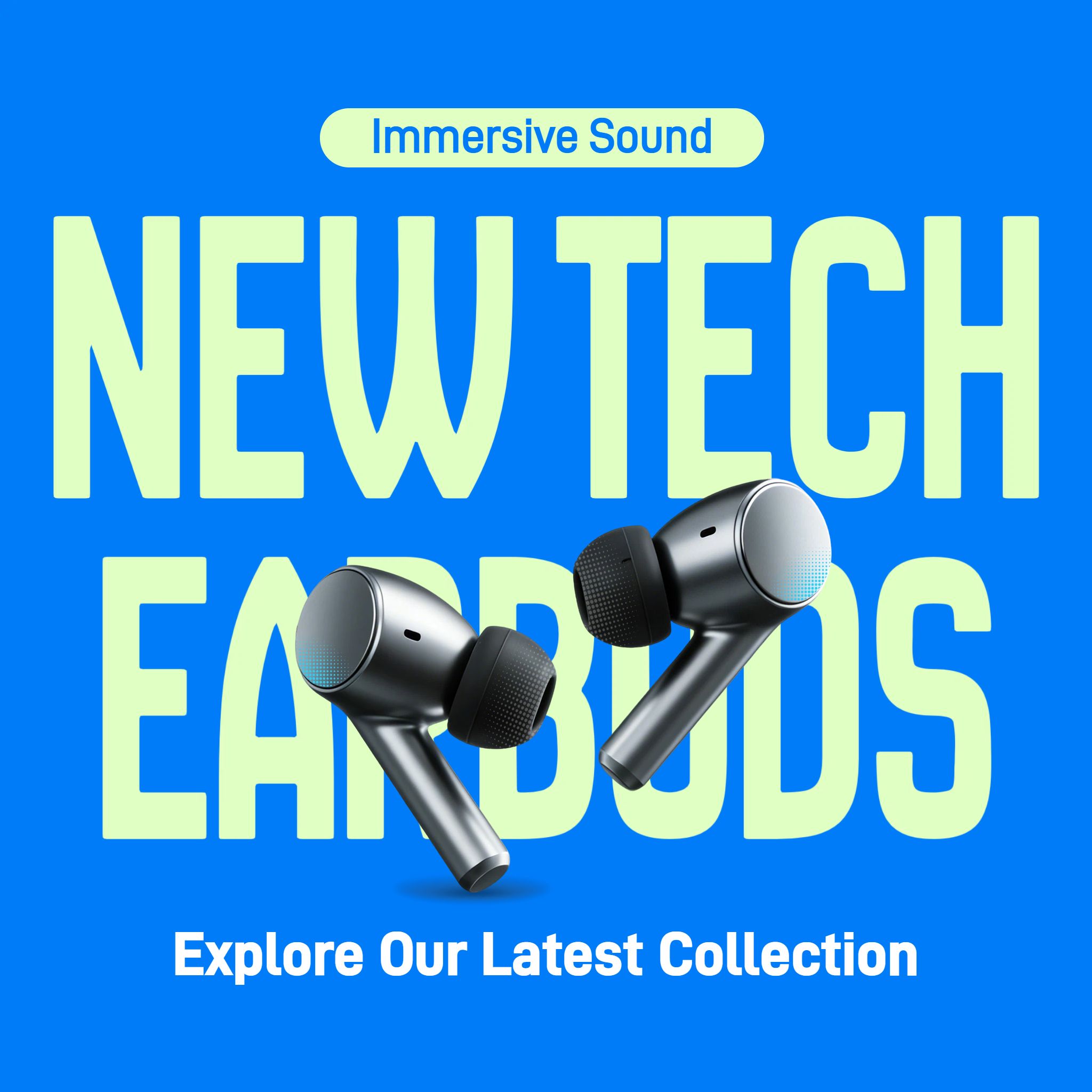 时尚风蓝色数码家电类数码3C类耳机跨境电商主图