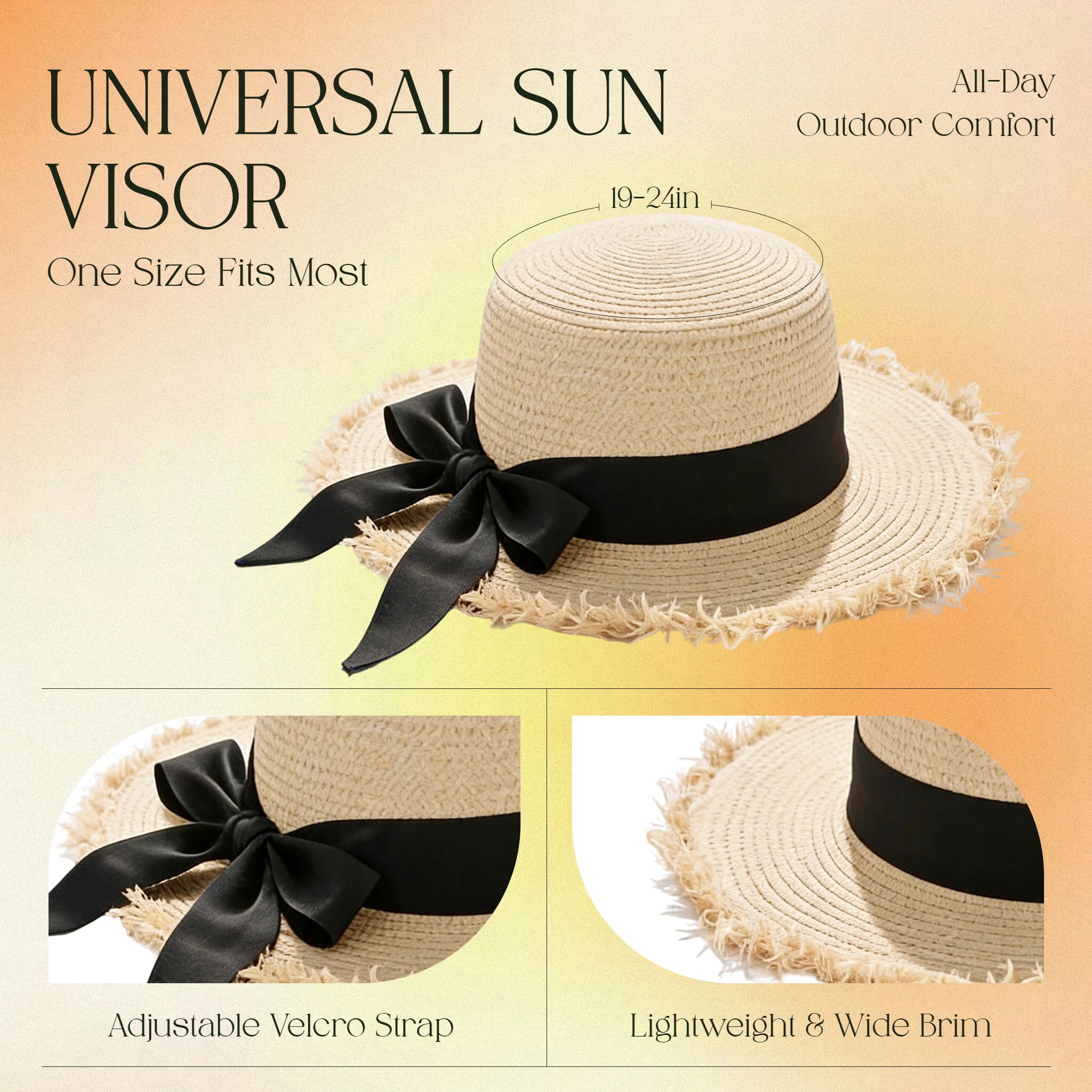 时尚风黄色鞋服箱包服饰箱包类草帽跨境电商主图