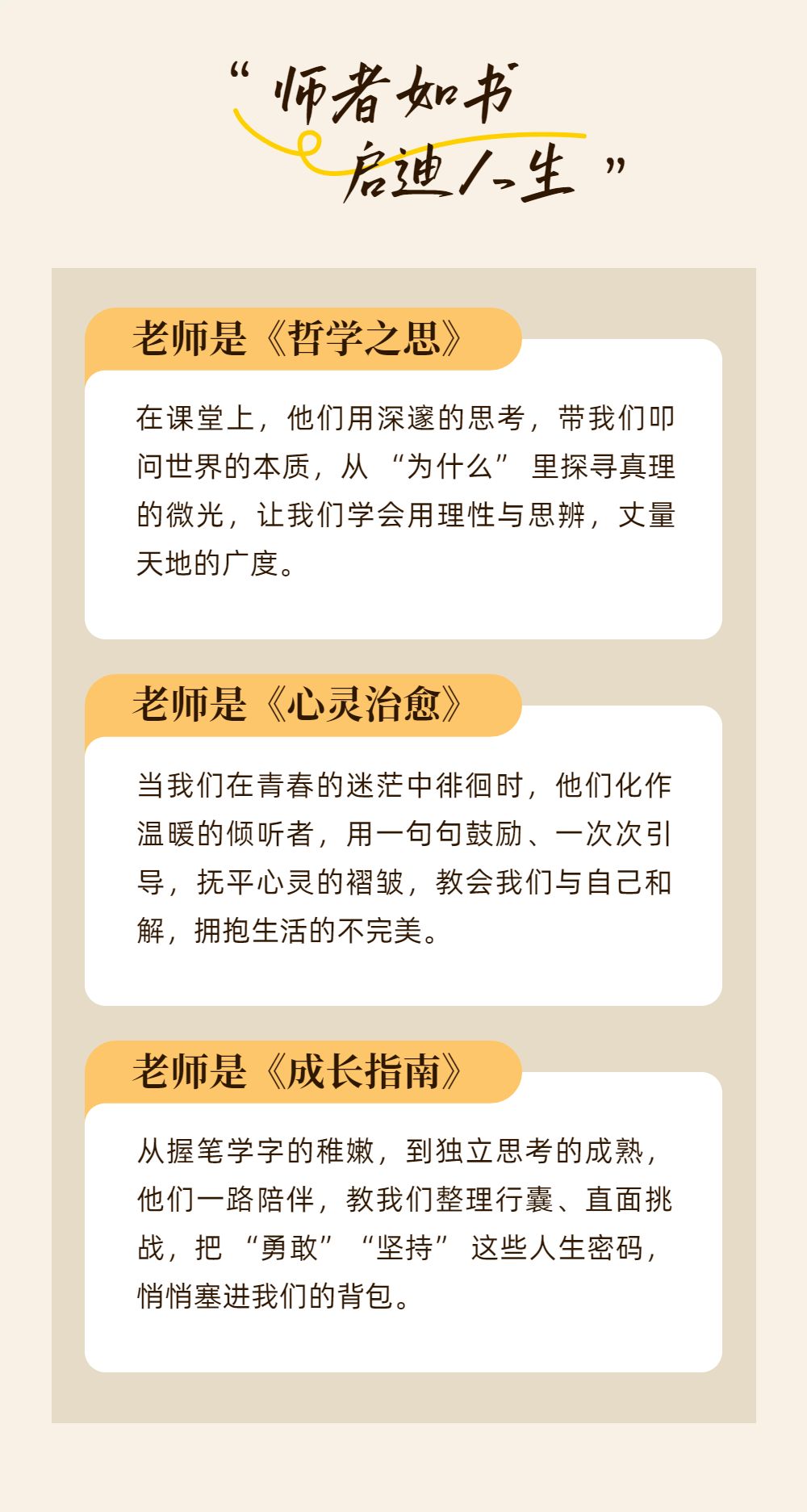 简约风黄色教育培训祝福问候教师节公众号内页海报
