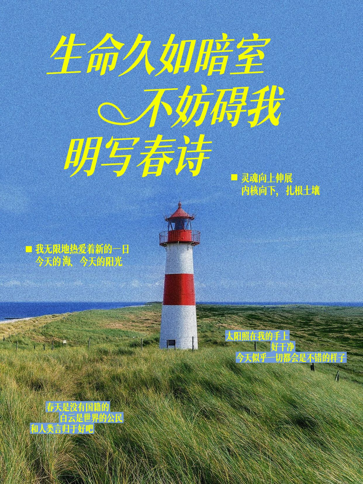 实景风蓝绿色通用类交流分享手写诗歌小红书封面