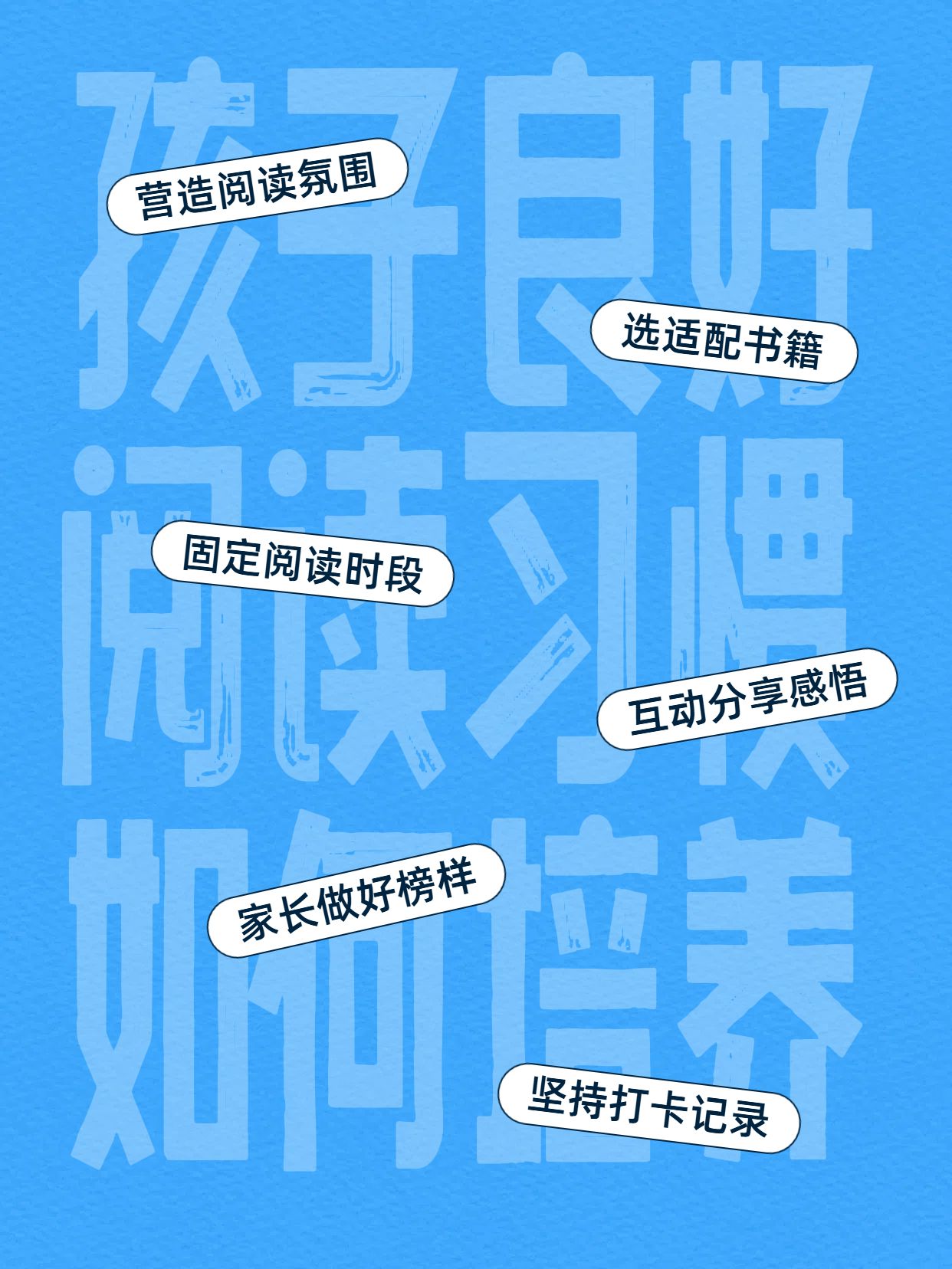 简约时尚风蓝色教育培训怎样培养孩子良好阅读习惯小红书封面