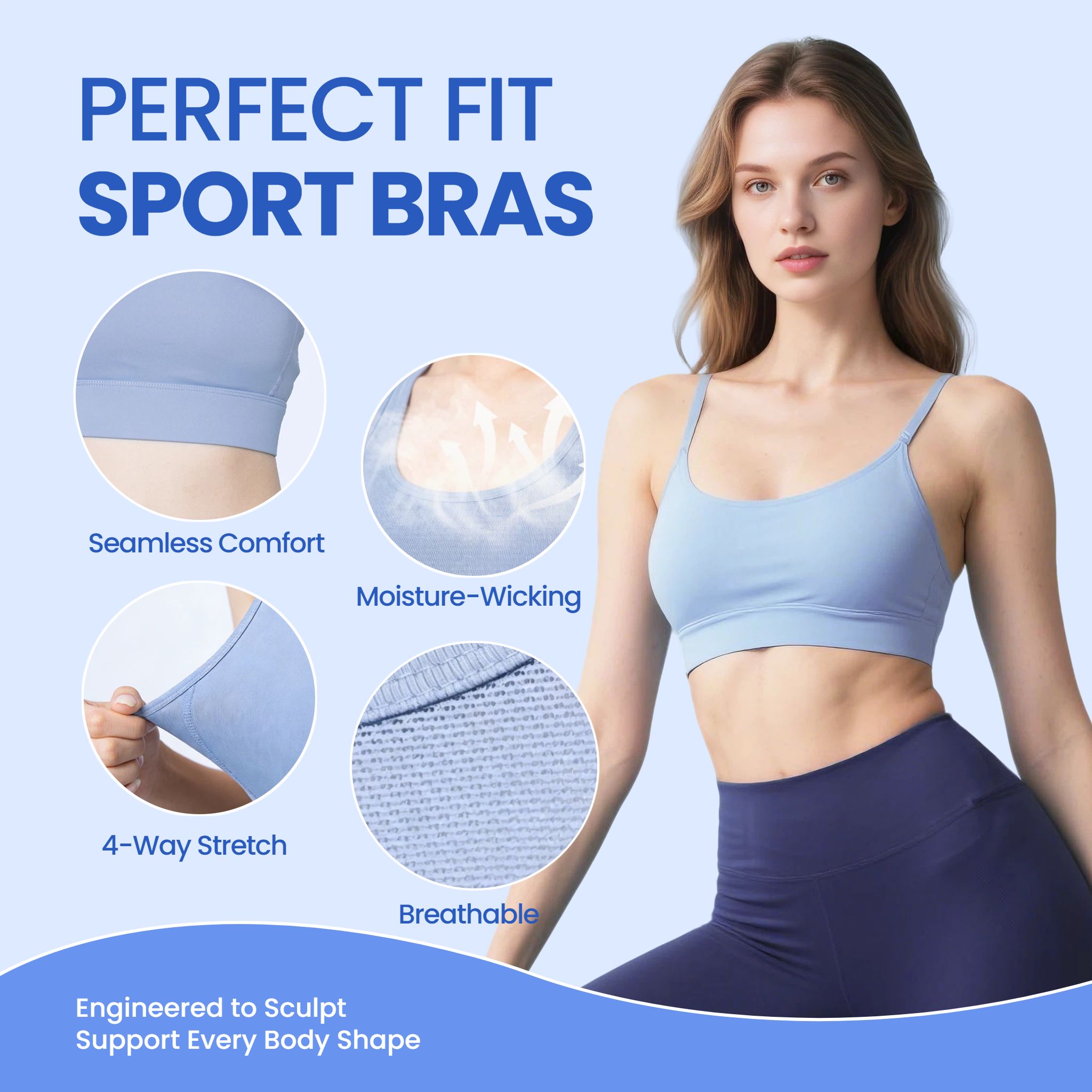 时尚风蓝色鞋服箱包类运动内衣跨境电商主图