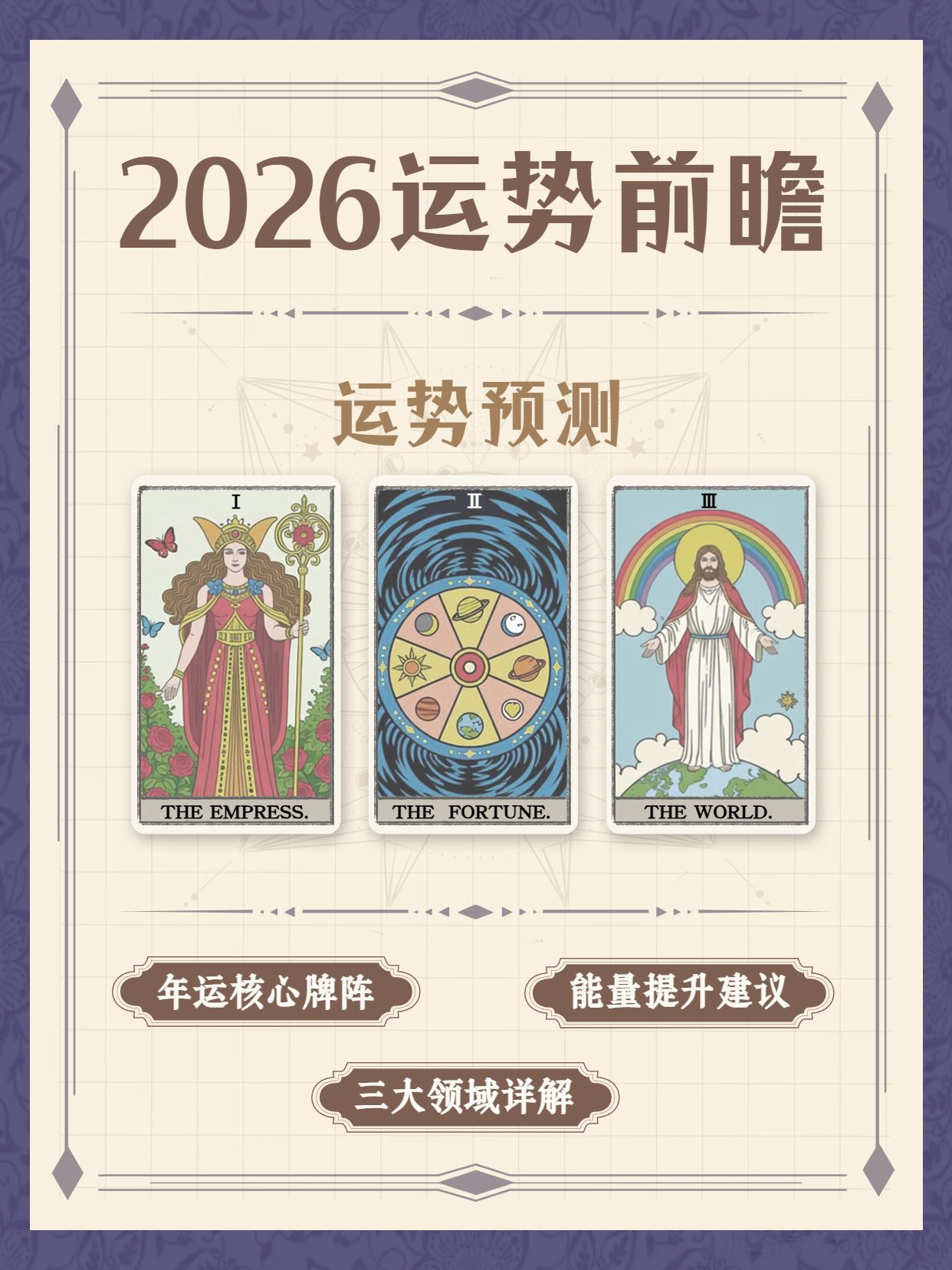 插画风黄棕色通用类交流分享26年运势如何小红书封面