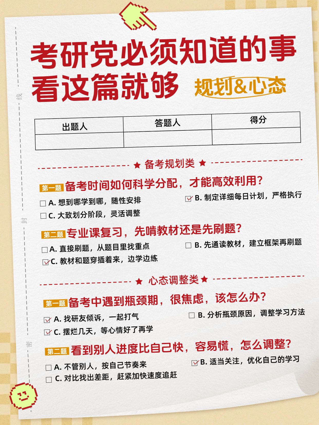 简约风橙红色通用类交流分享考研党必须知道的事情小红书封面