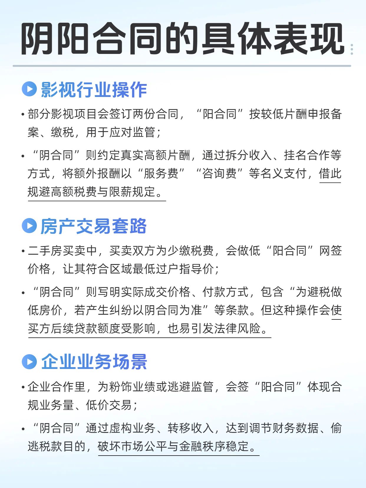 简约风蓝白色交流分享金融知识科普之阴阳合同是什么小红书内页