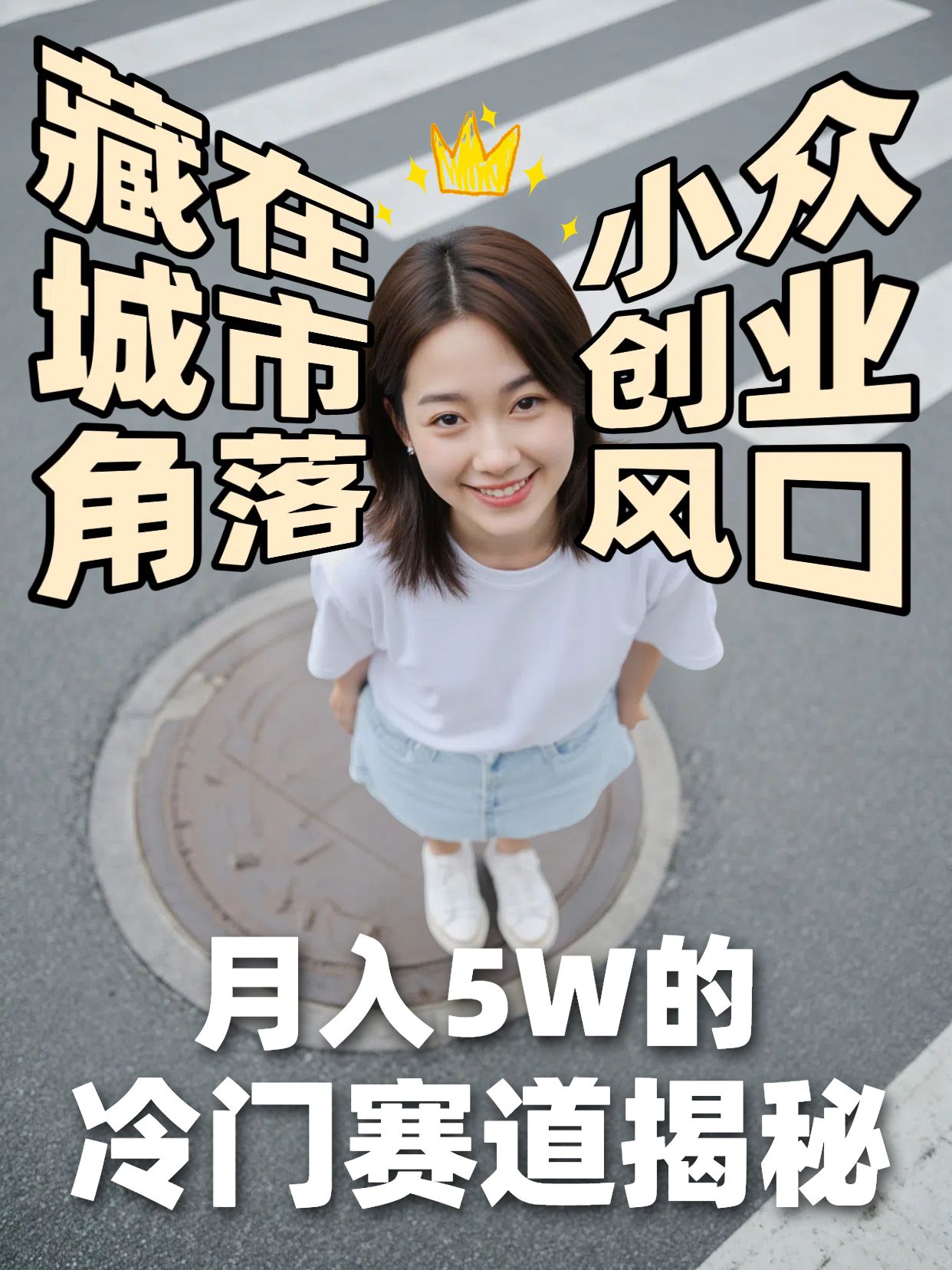 实景风黄色交流分享你不知道的小众创业风口小红书竖版视频封面