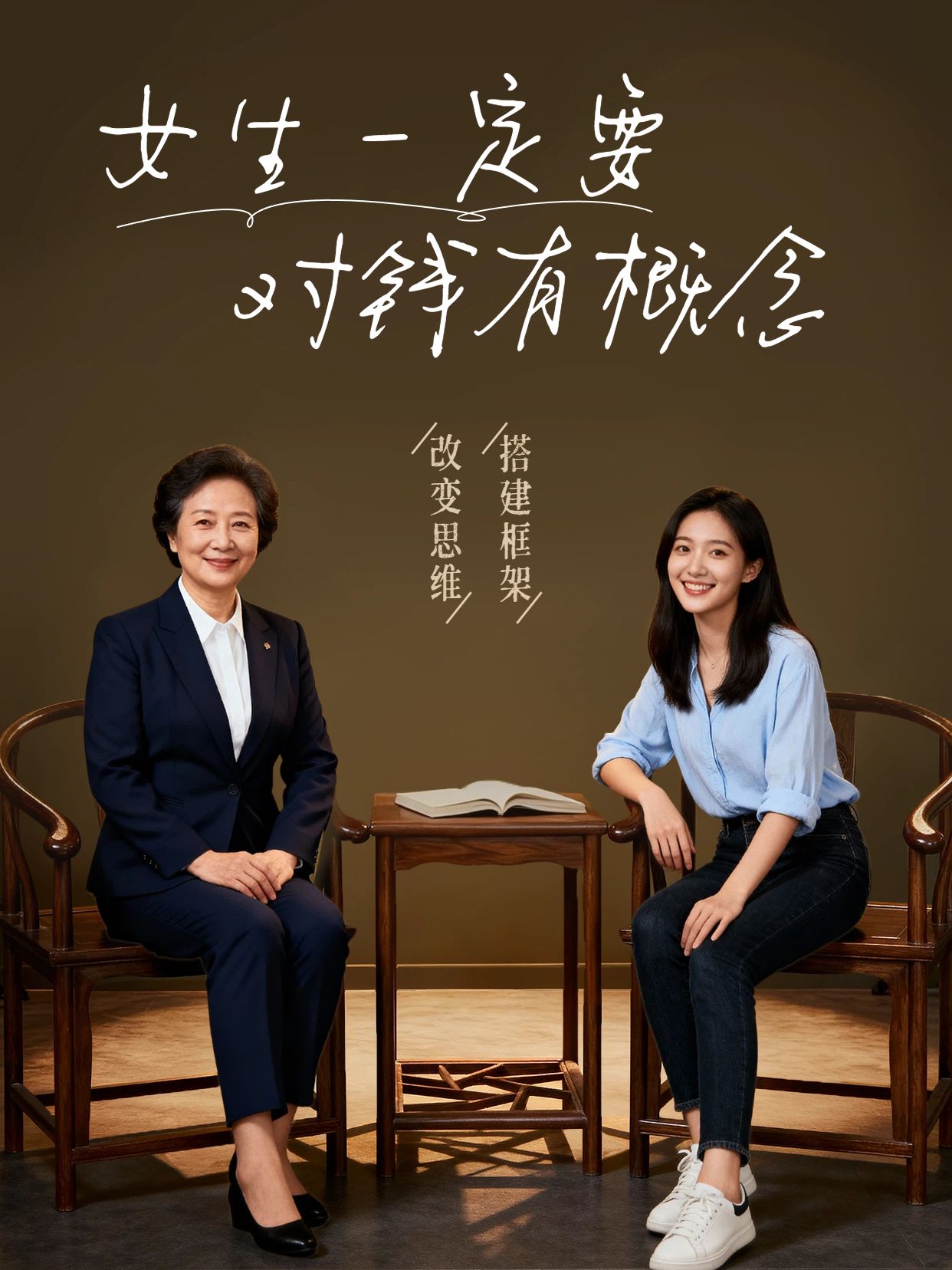 实景风棕色金融保险类交流女生一定要对钱有概念小红书视频封面