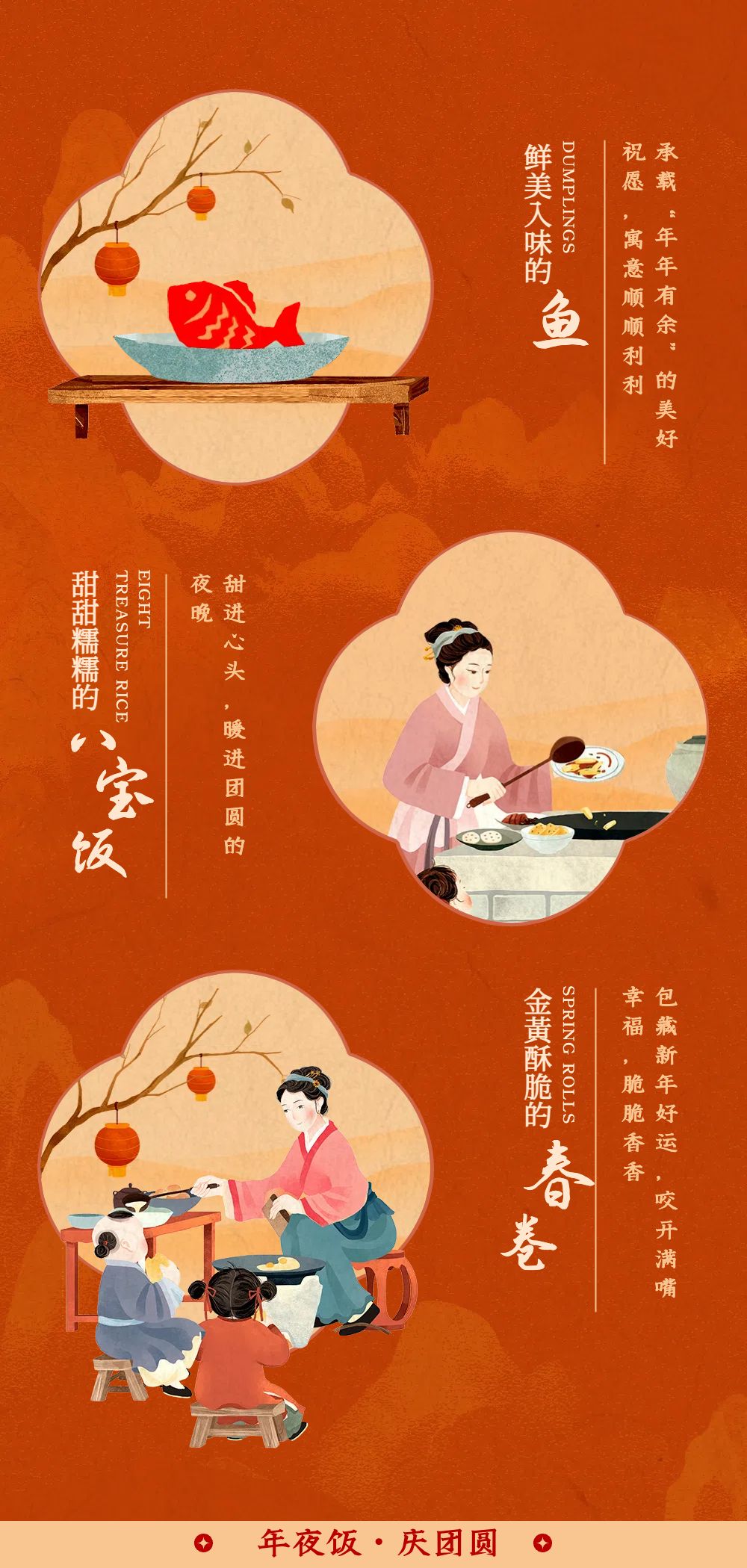 插画风通用类宣传推广红色春节公众号长图海报