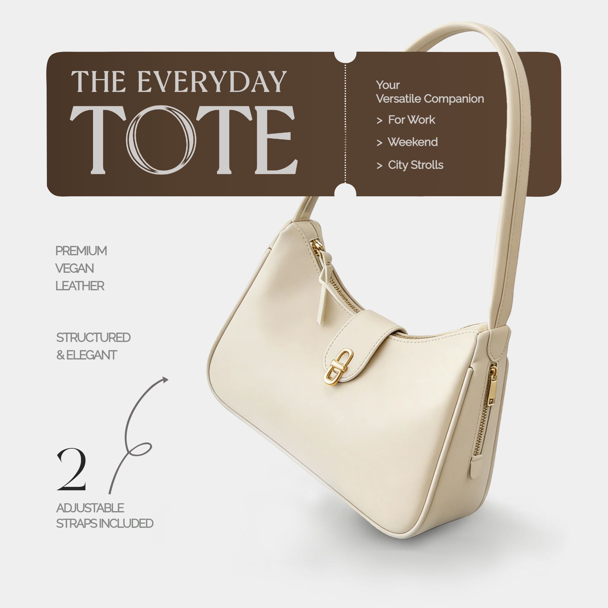 简约风白色鞋服箱包营销带货手提包跨境电商主图