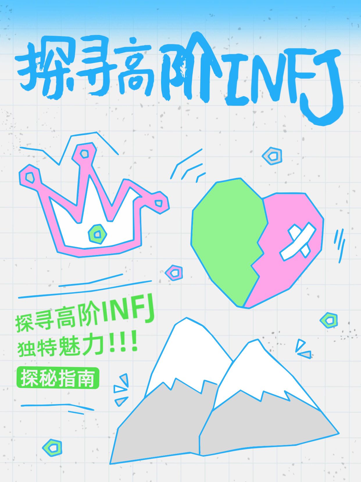 简约卡通风蓝灰色交流分享高阶INFJ是什么样的小红书封面