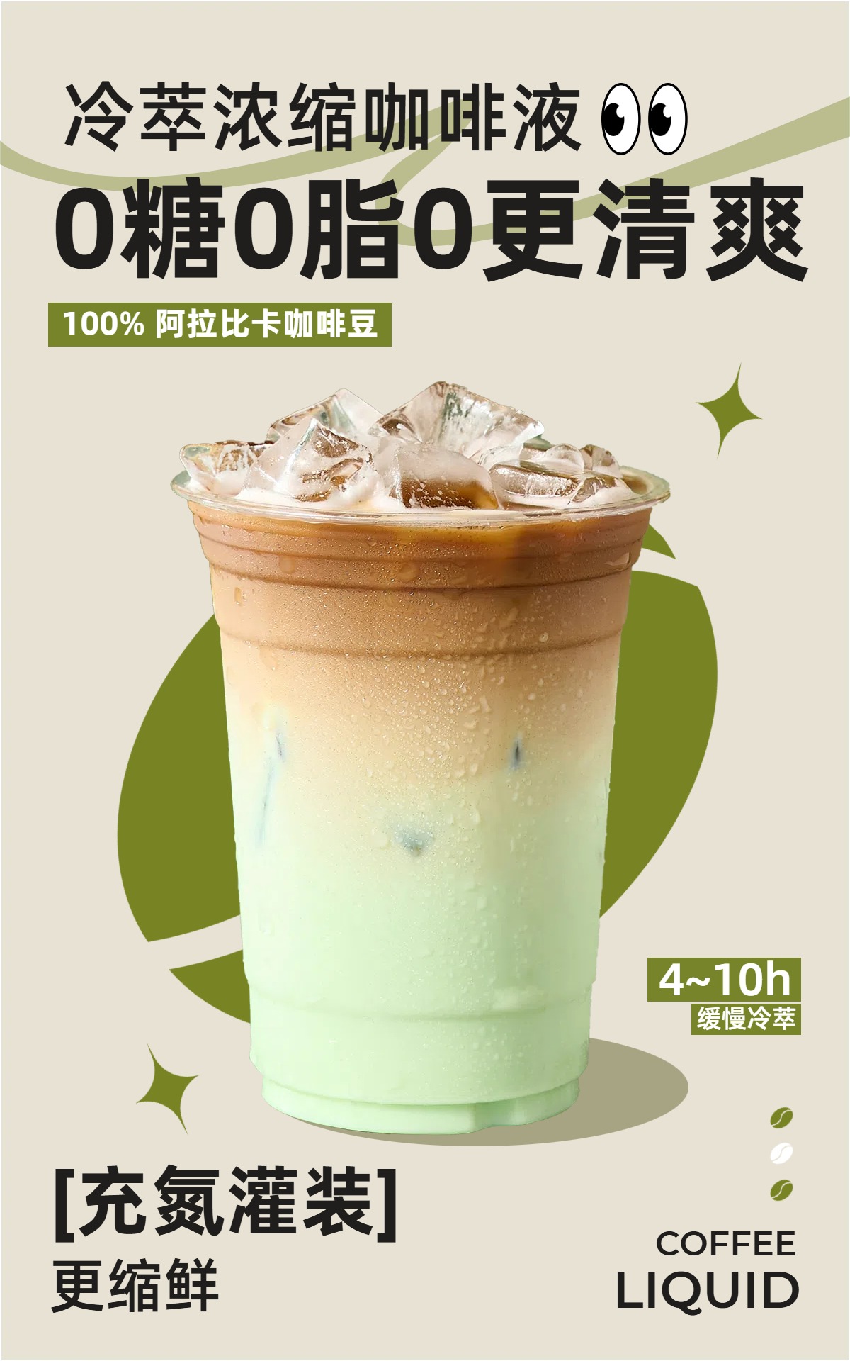 简约时尚风黄色餐饮美食类营销带货咖啡电商竖版海报