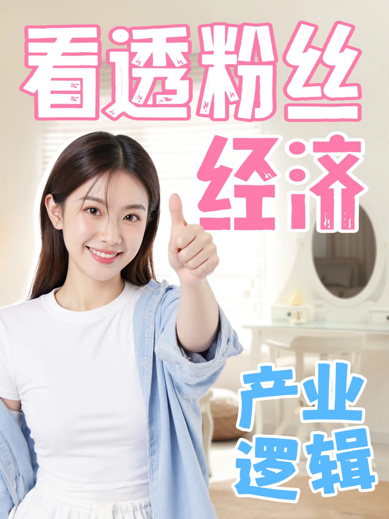 时尚实景风黄蓝色粉丝经济背后产业链是什么小红书竖版视频封面