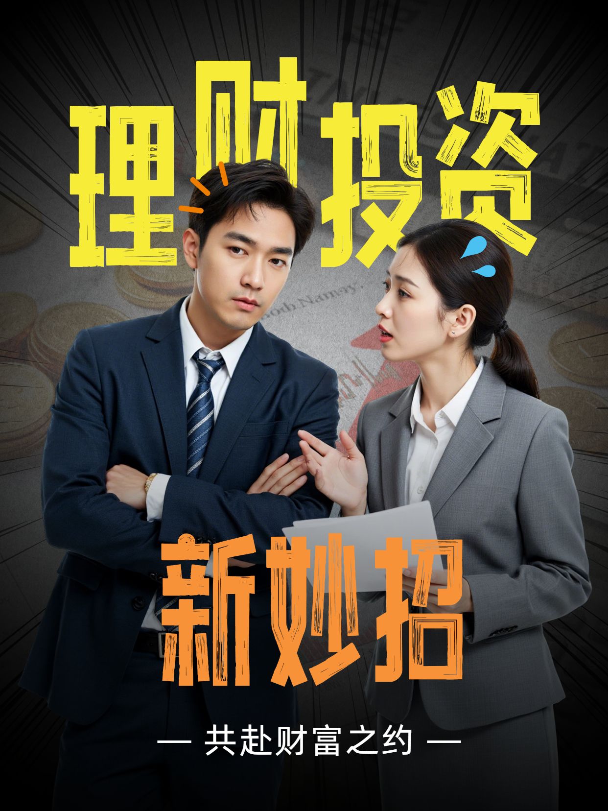 商务实景风棕色黑色交流分享金融保险类理财投资小红书视频封面
