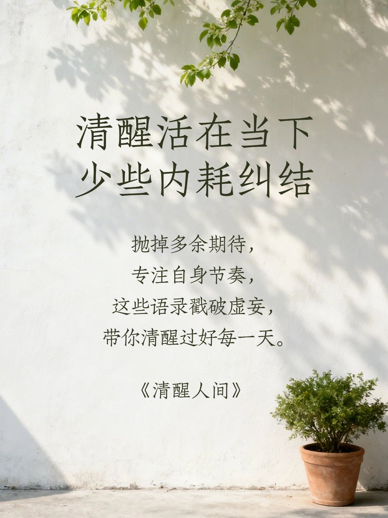 实景风白色通用交流分享人间清醒语录 小红书封面