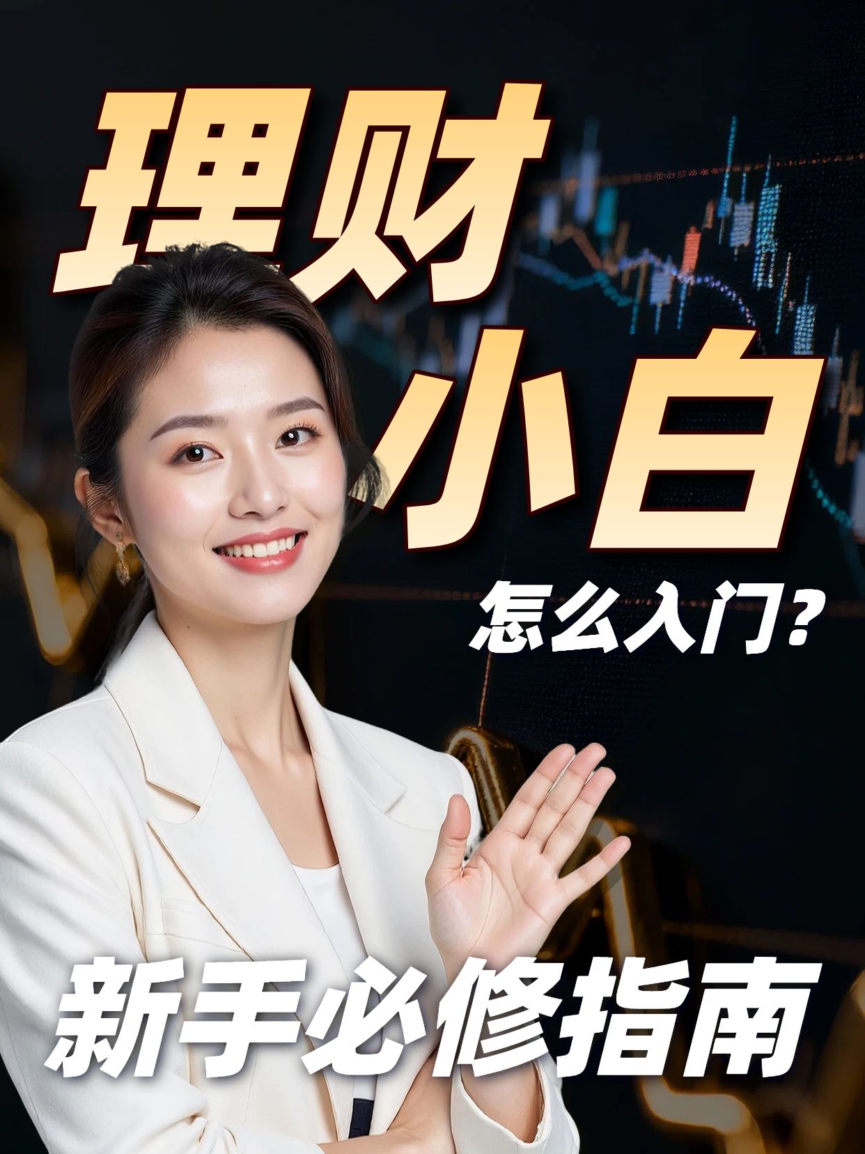 商务风黑黄色金融保险类交流分享理财小白怎么入门小红书视频封面