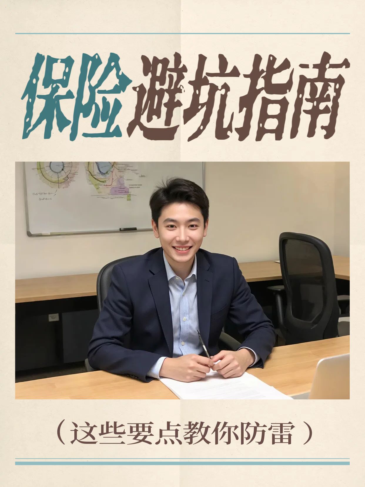 实景风橙黄色金融保险类交流分享保险购买避坑要点小红书封面