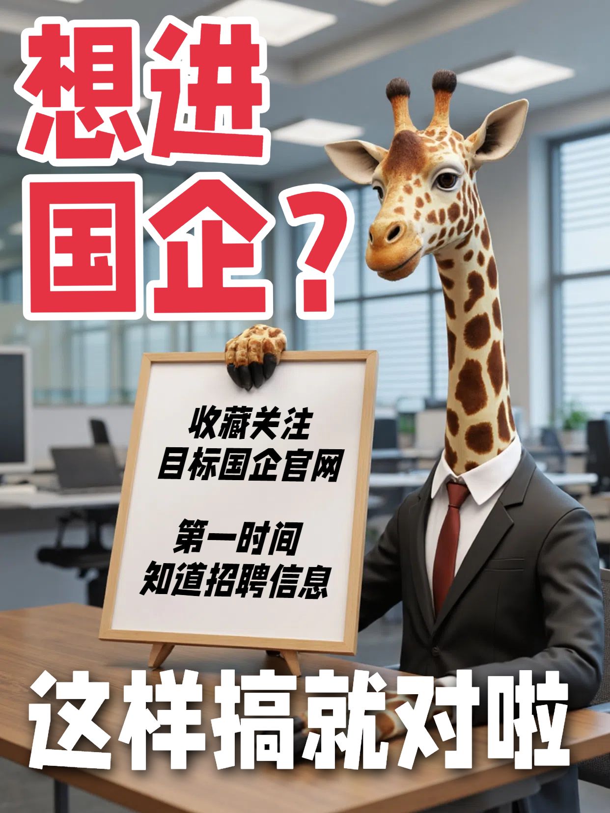 卡通实景风黄红色通用类交流分享怎么能找到国企工作小红书封面