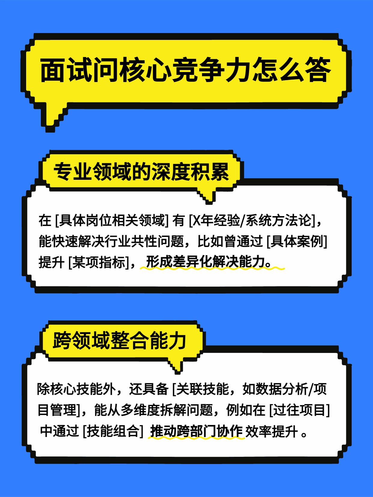 简约风蓝色通用类交流分享面试问核心竞争力怎么回答小红书内页
