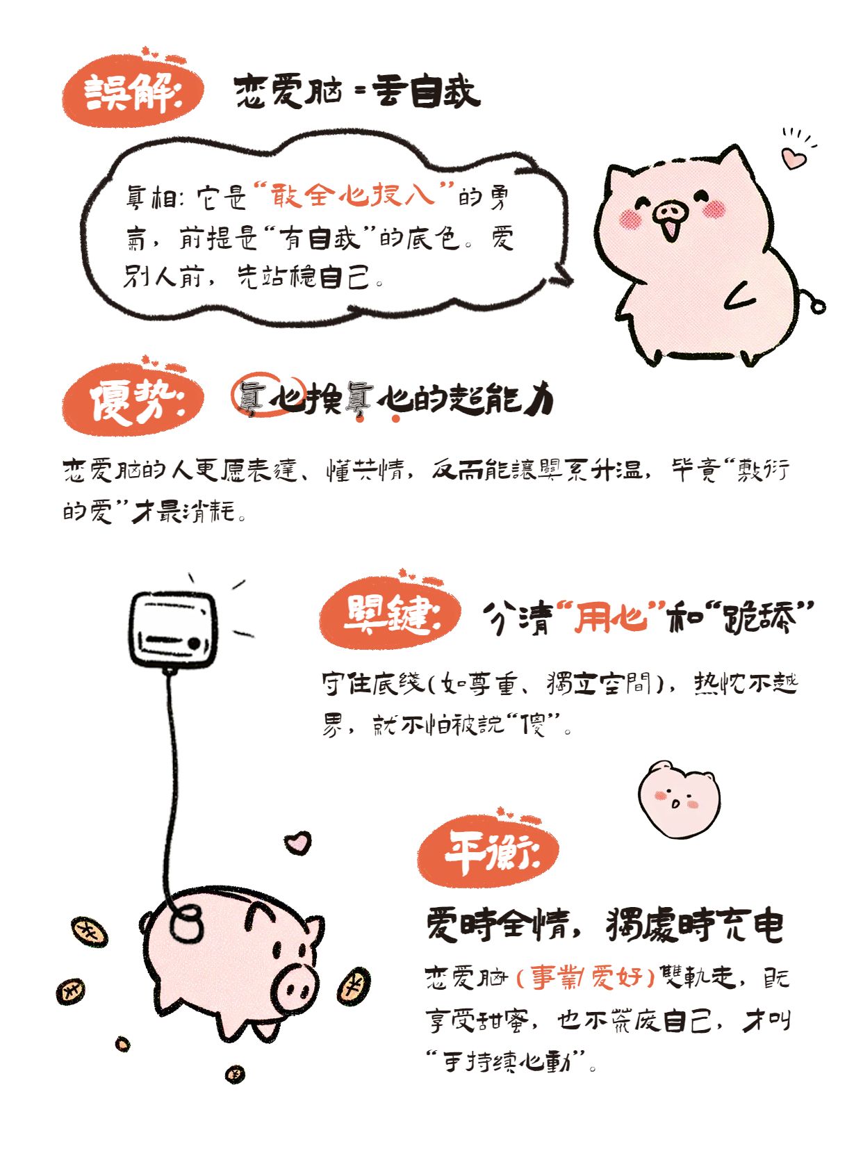 卡通风粉白色交流分享恋爱脑其实没那么可怕小红书内页