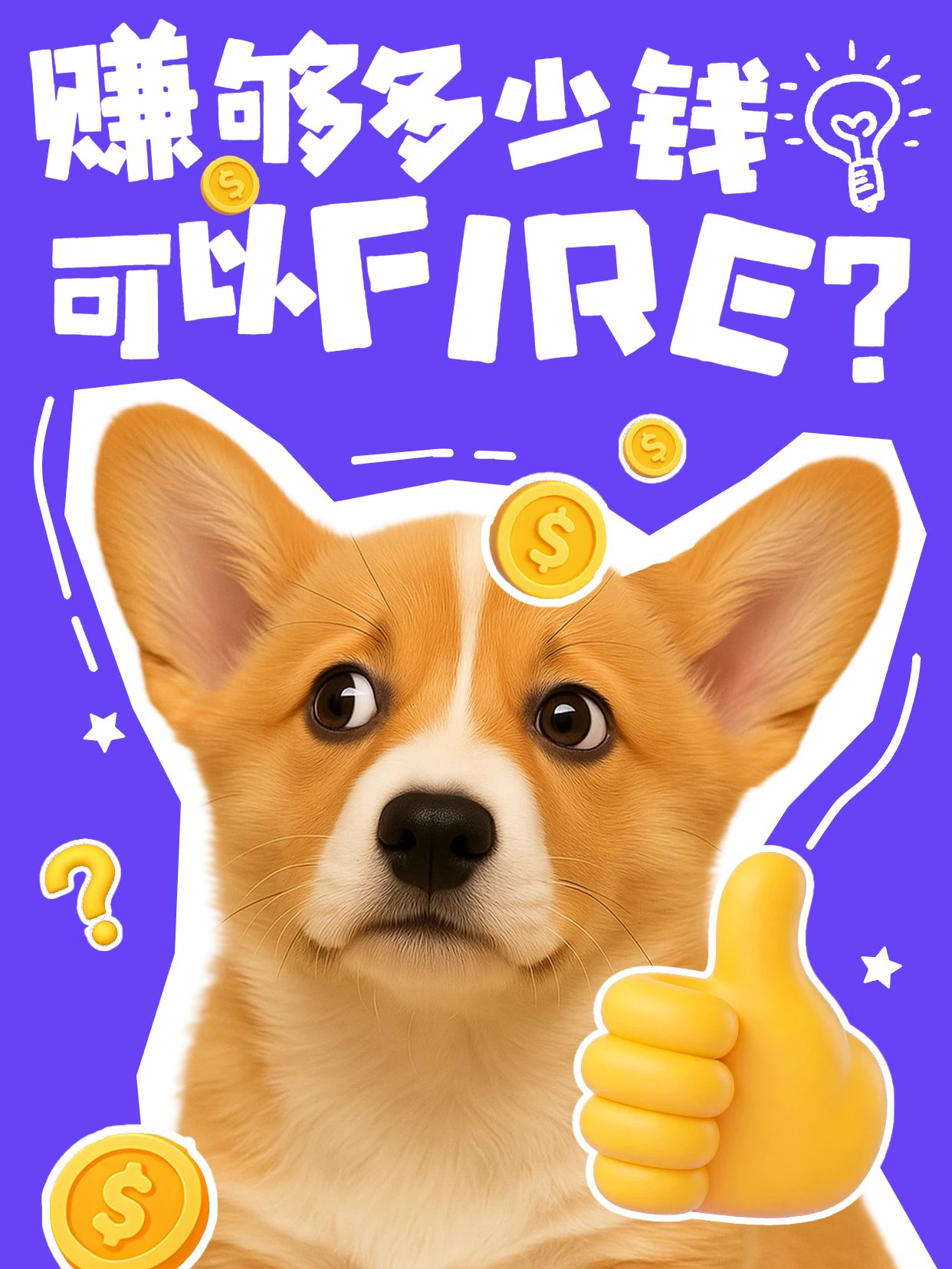 卡通风橙黄色交流分享赚够多少钱可以FIRE小红书封面