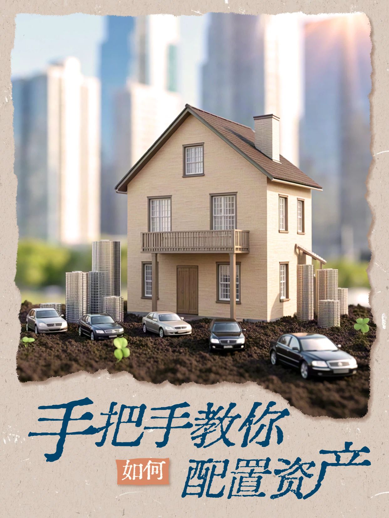 简约实景风棕色通用类交流分享教你配置资产小红书封面