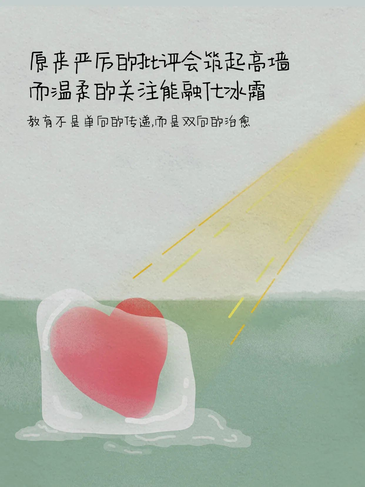 文艺风黄色通用类交流分享感温教师文案分享小红书封面