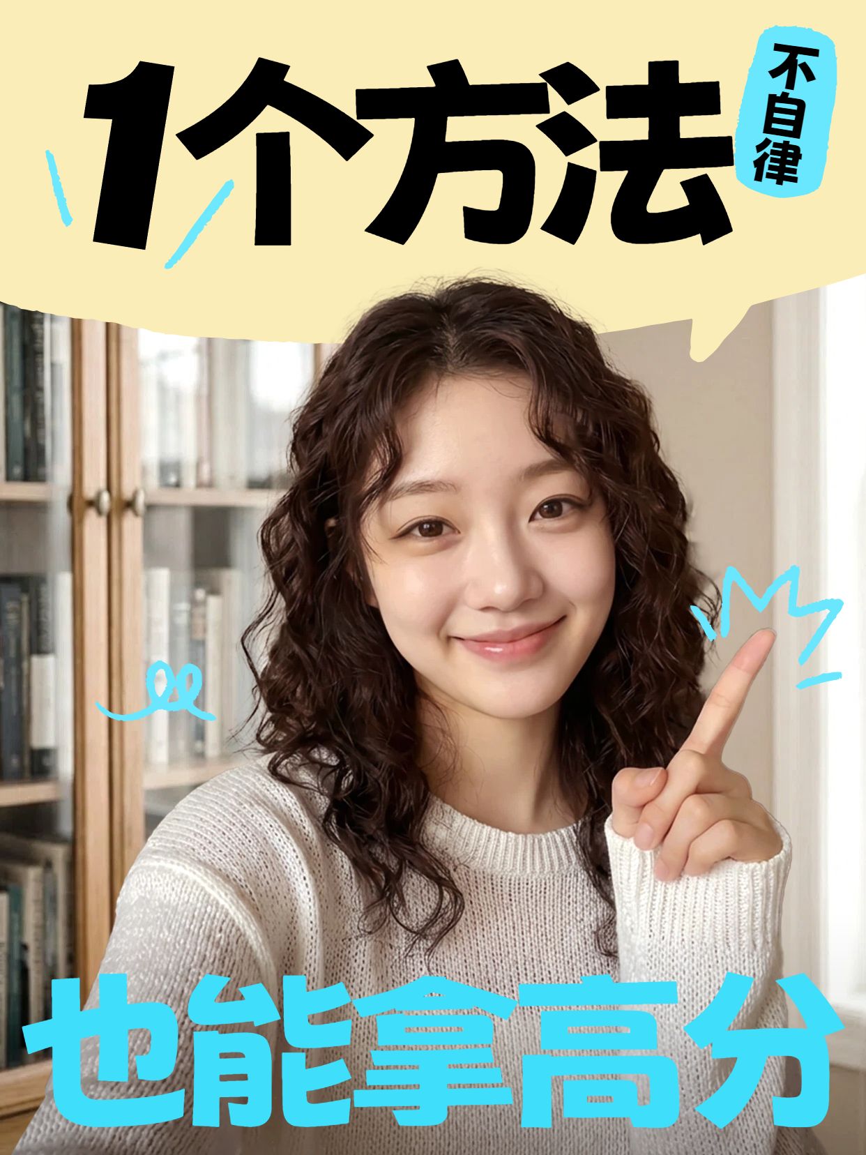 实景风黄色交流分享不自律也能高分小红书竖版视频封面