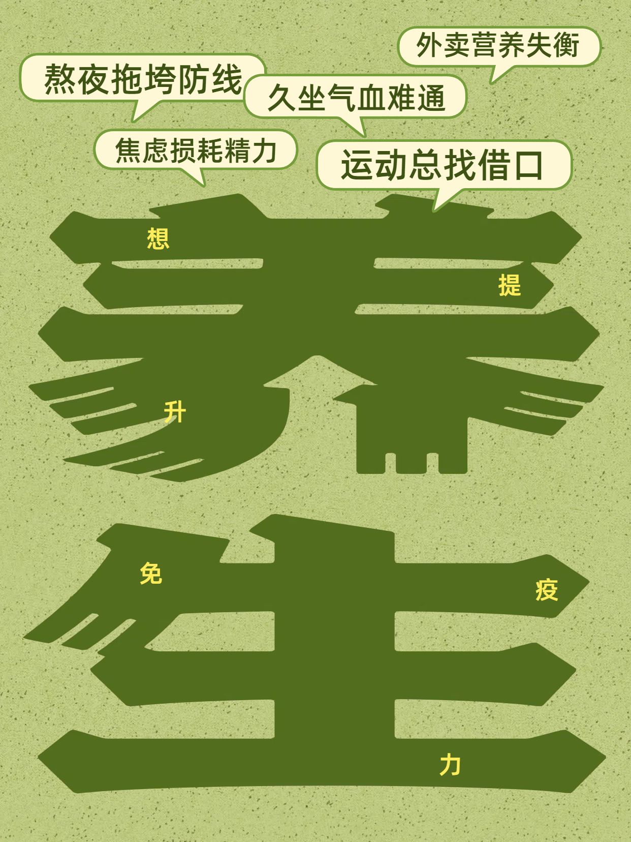 清新时尚风绿色医疗保健类交流分享如何提高免疫力小红书封面