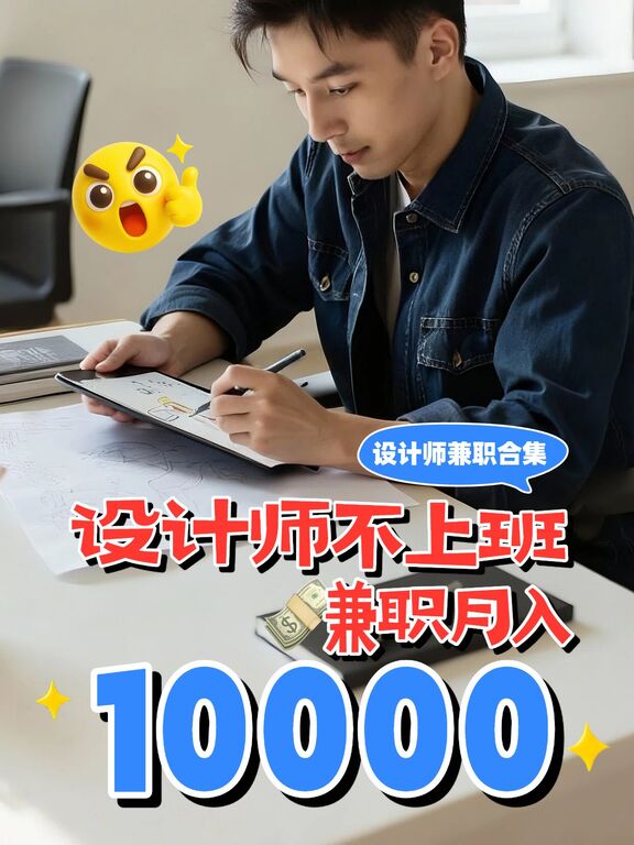 实景风蓝色黄色通用类交流分享设计师可以做的兼职小红书视频封面