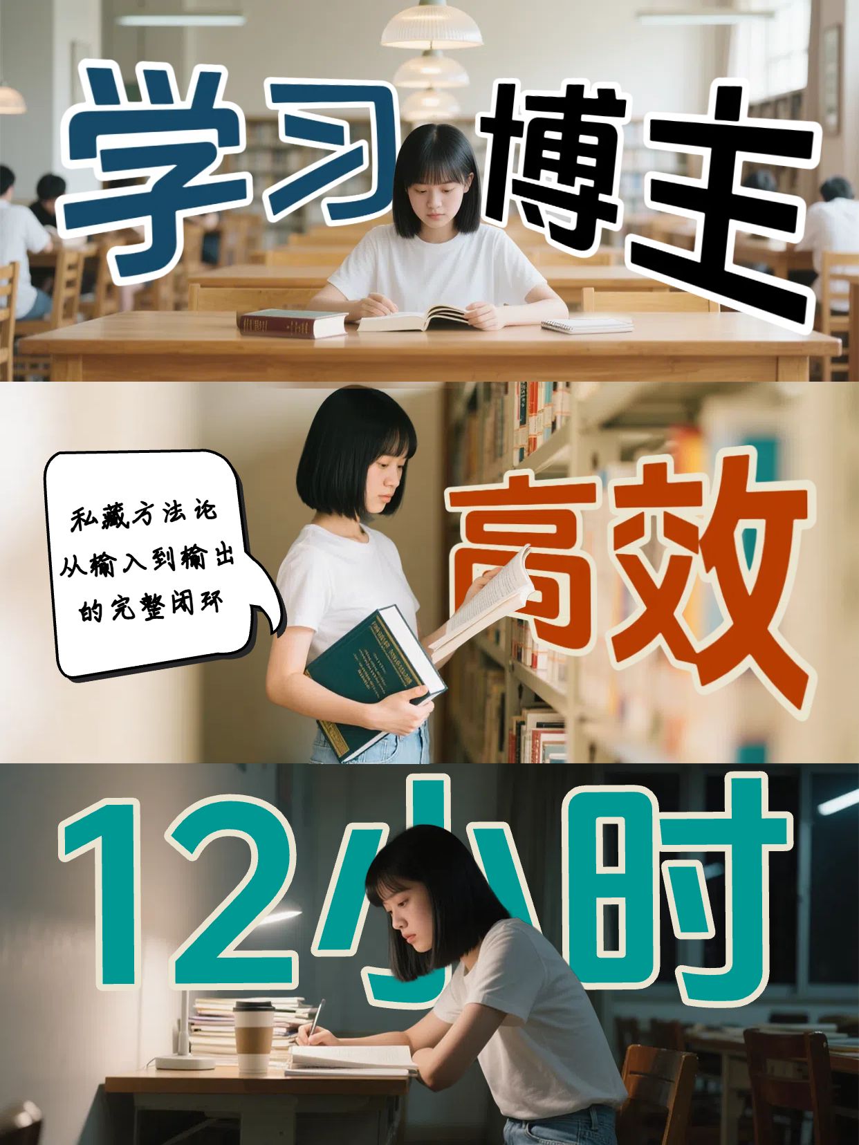 实景风黄色教育培训类交流分享学习博主的一天小红书竖版视频封面