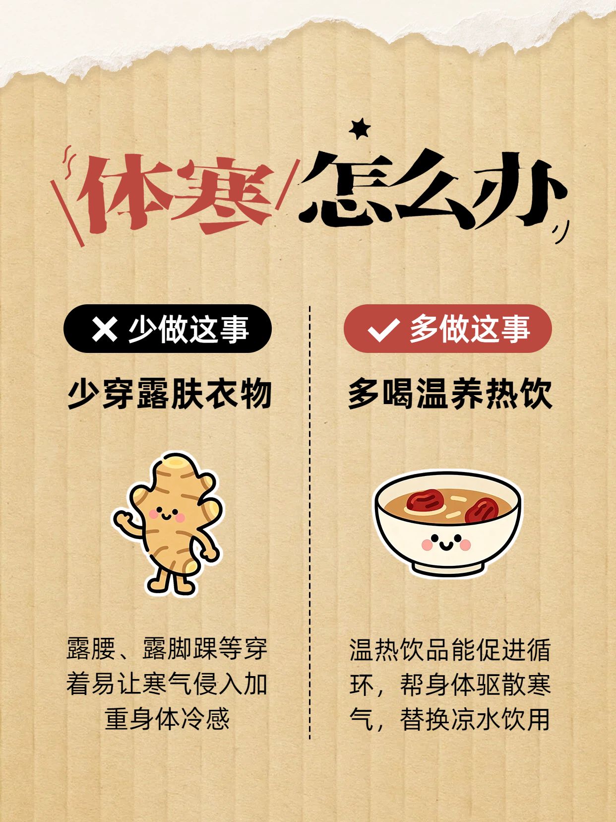 卡通风橙色通用类交流分享体寒怎么办小红书封面