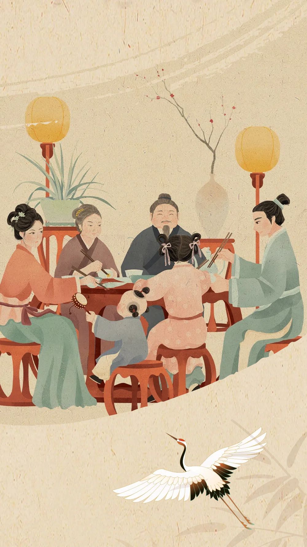 中国风红色通用类祝福问候小年公众号内页海报