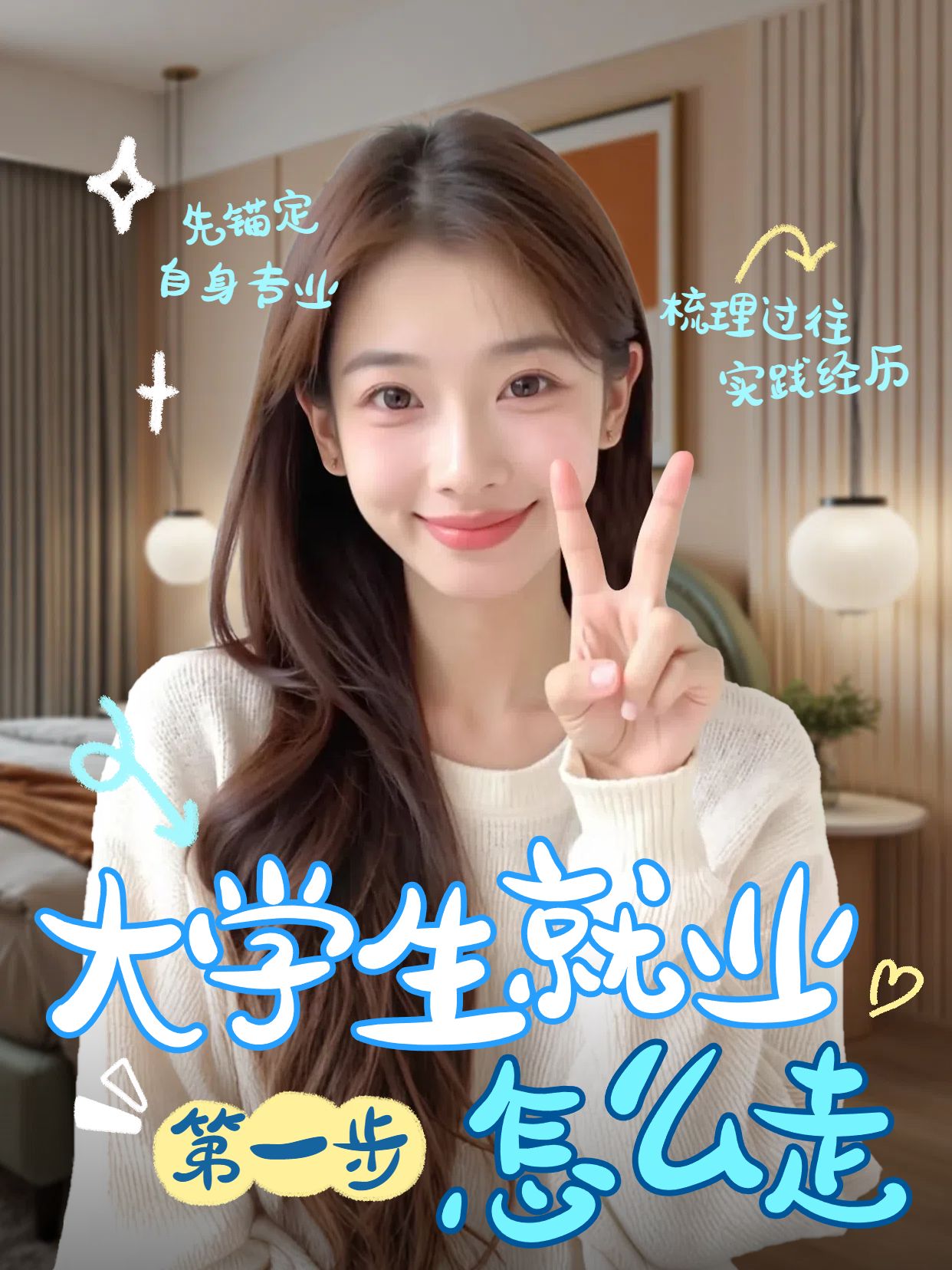 实景风黄色交流分享大学生就业第一步怎么走小红书竖版视频封面