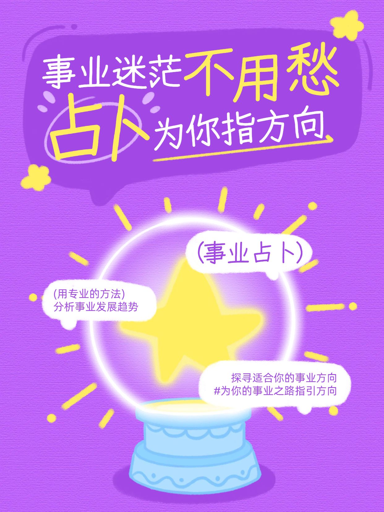 简约风紫色通用类交流分享事业占卜小红书封面