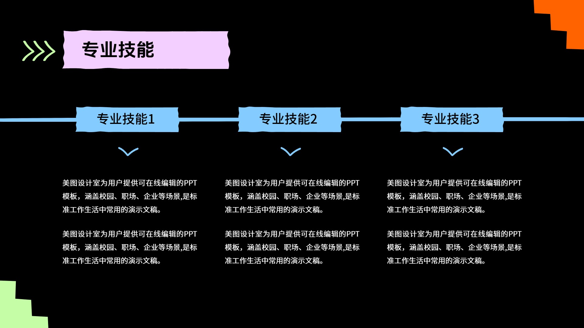 时尚风橙色通用类计划总结自我展示与社交介绍通用PPT模板