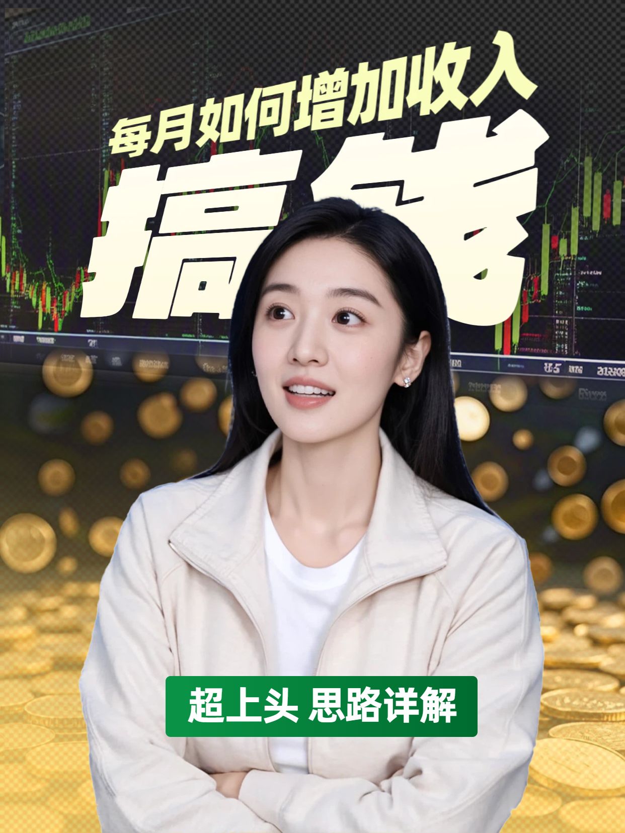 简约实景风橙黄色通用类超上头的搞钱方式小红书视频封面