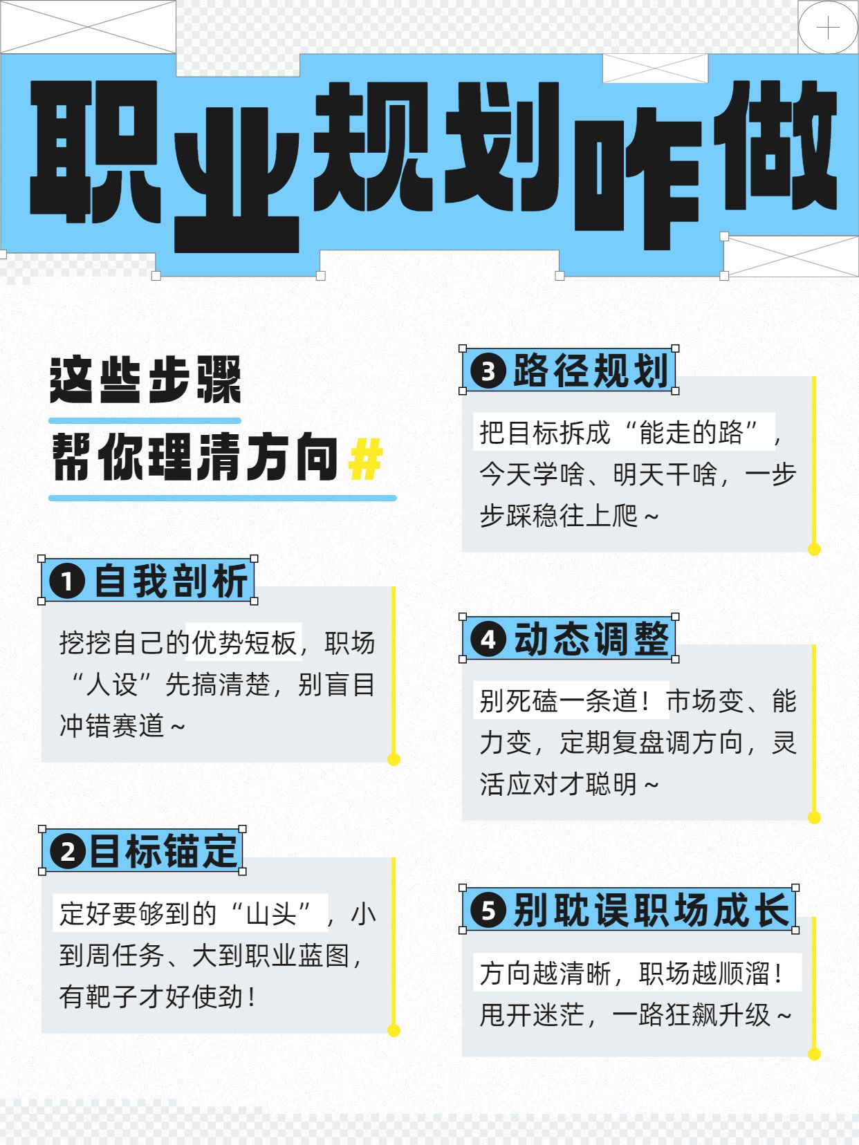 简约时尚风蓝色通用类交流分享职业规划怎么做小红书封面