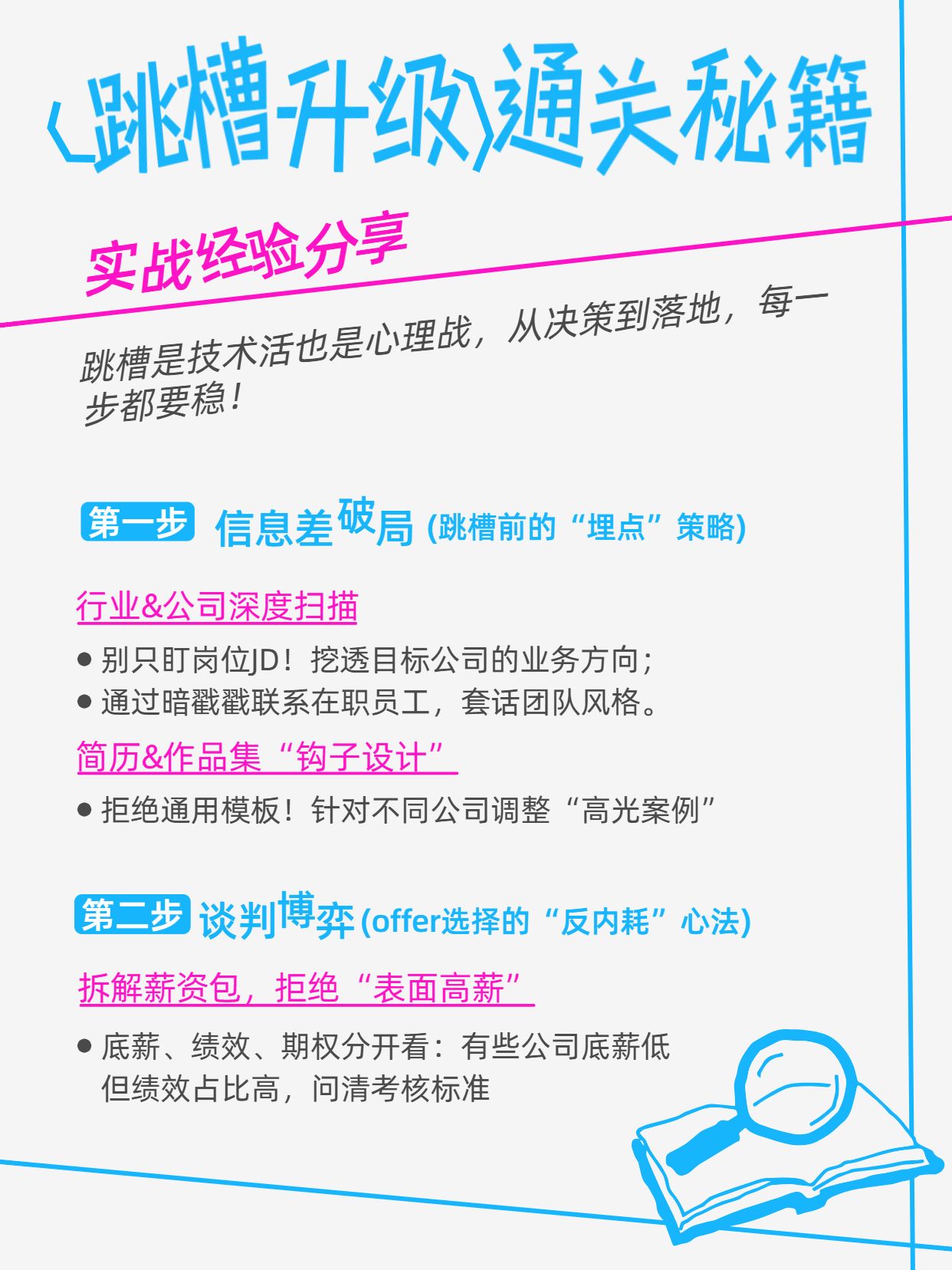 简约风蓝粉色通用类交流分享跳槽经验分享小红书封面