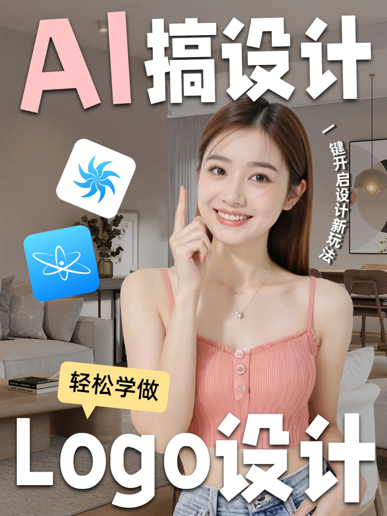 实景风通用类交流分享怎么用AI软件做设计小红书竖版视频封面
