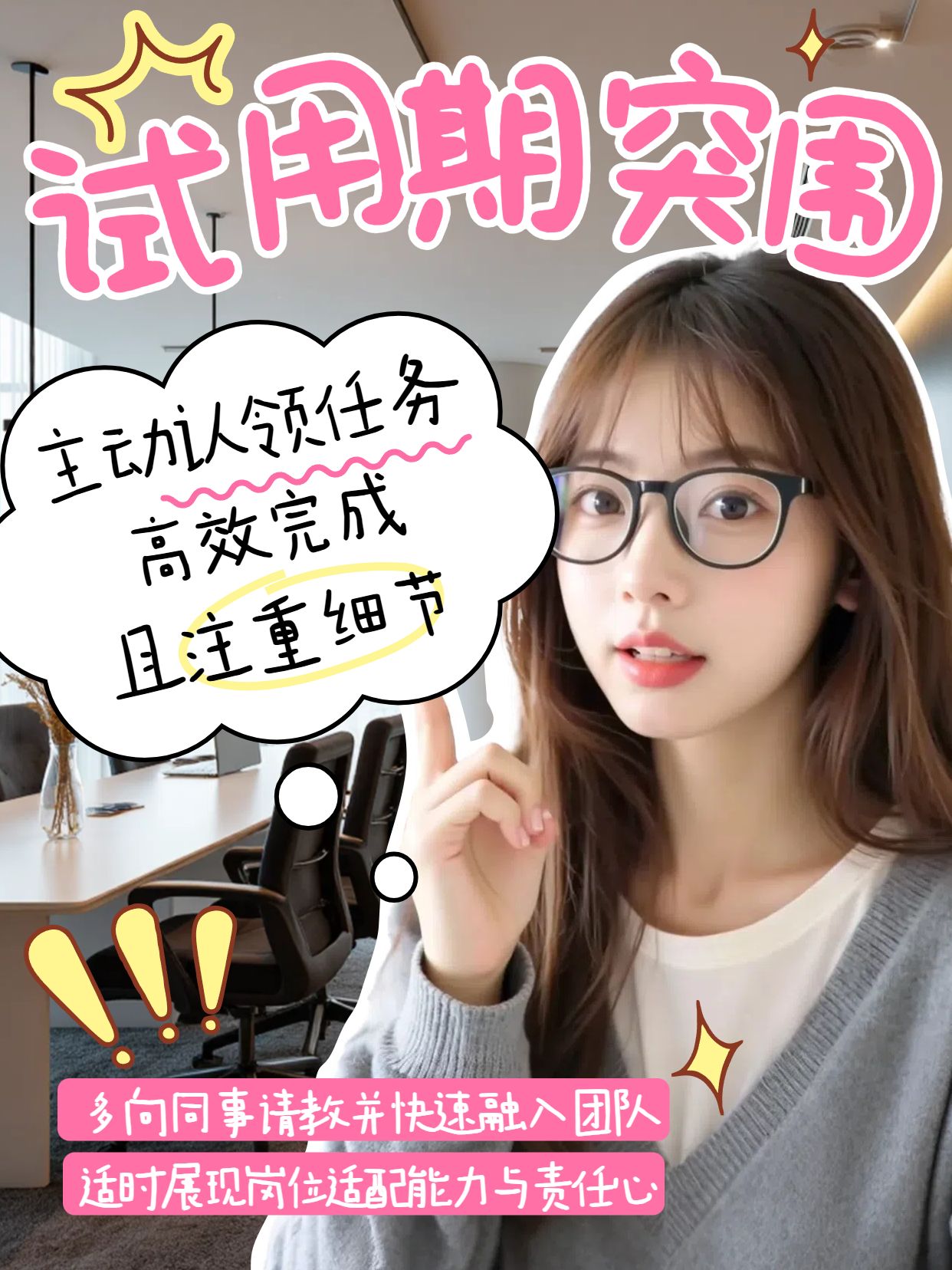 实景风粉色交流分享如何在试用期脱颖而出小红书竖版视频封面